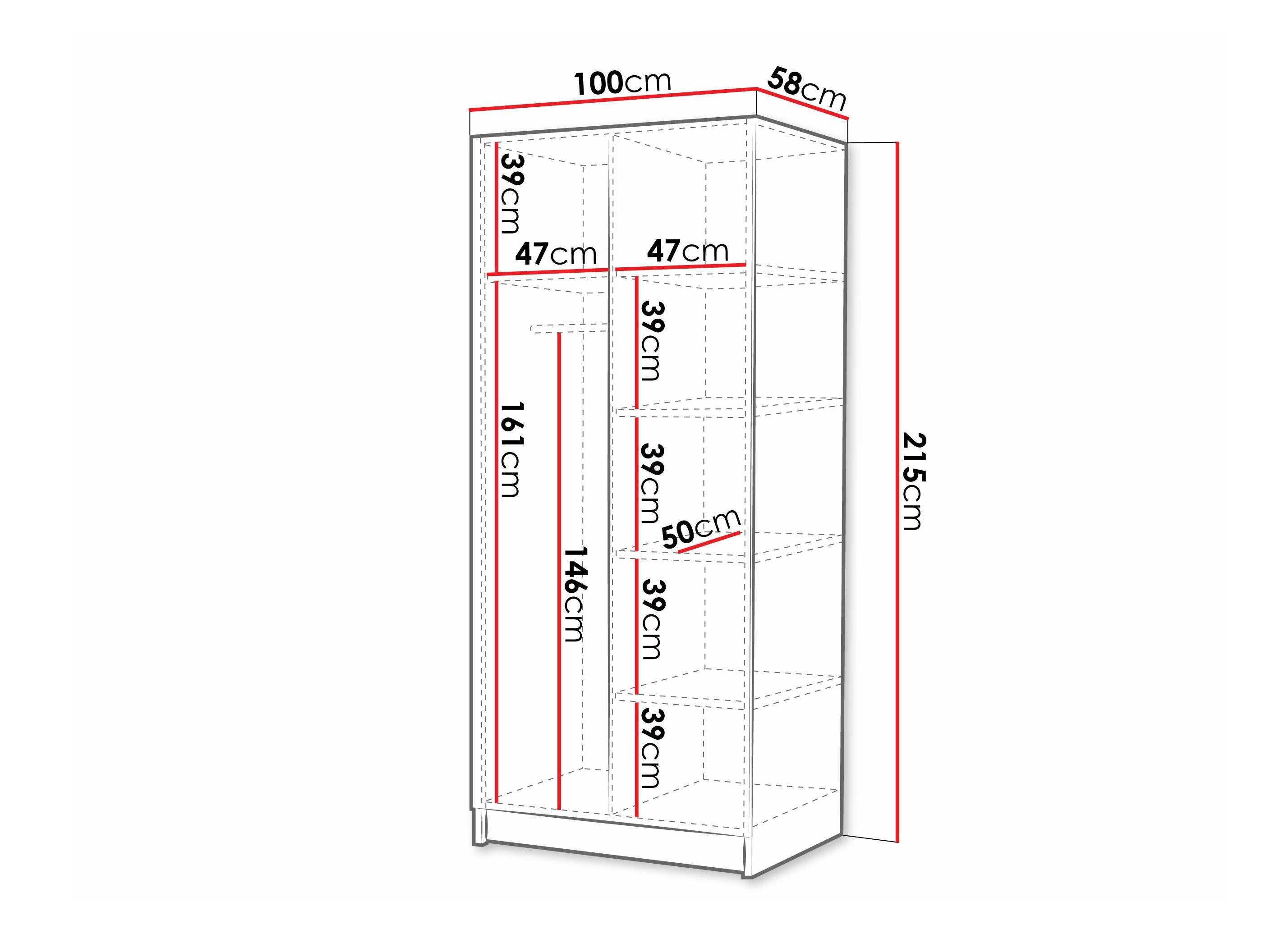 Armoire Closico Staton I (Cachemire + Noir)