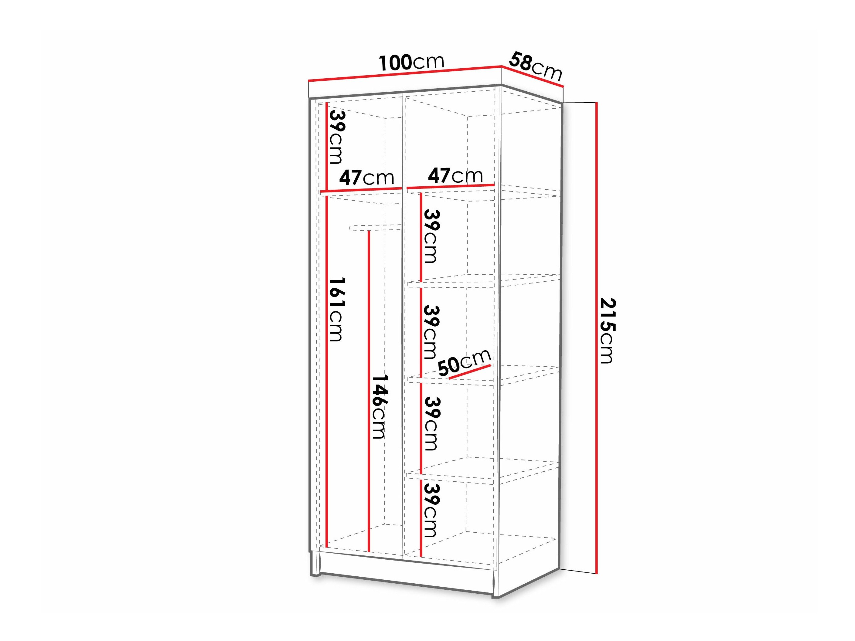 Armoire Closico Staton I (Lighbois + Noir)