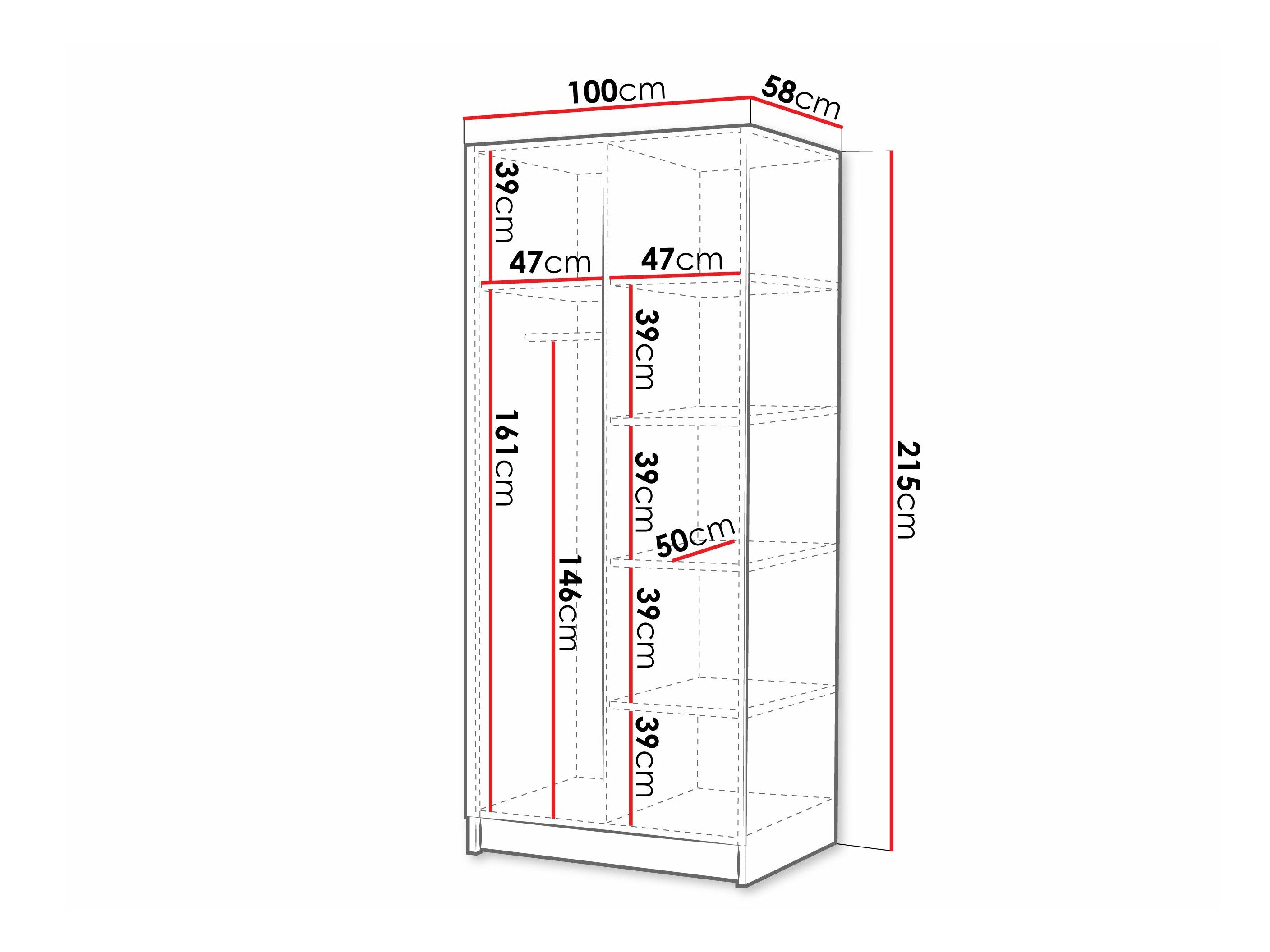 Armoire Closico Staton I (Noir + Doré)