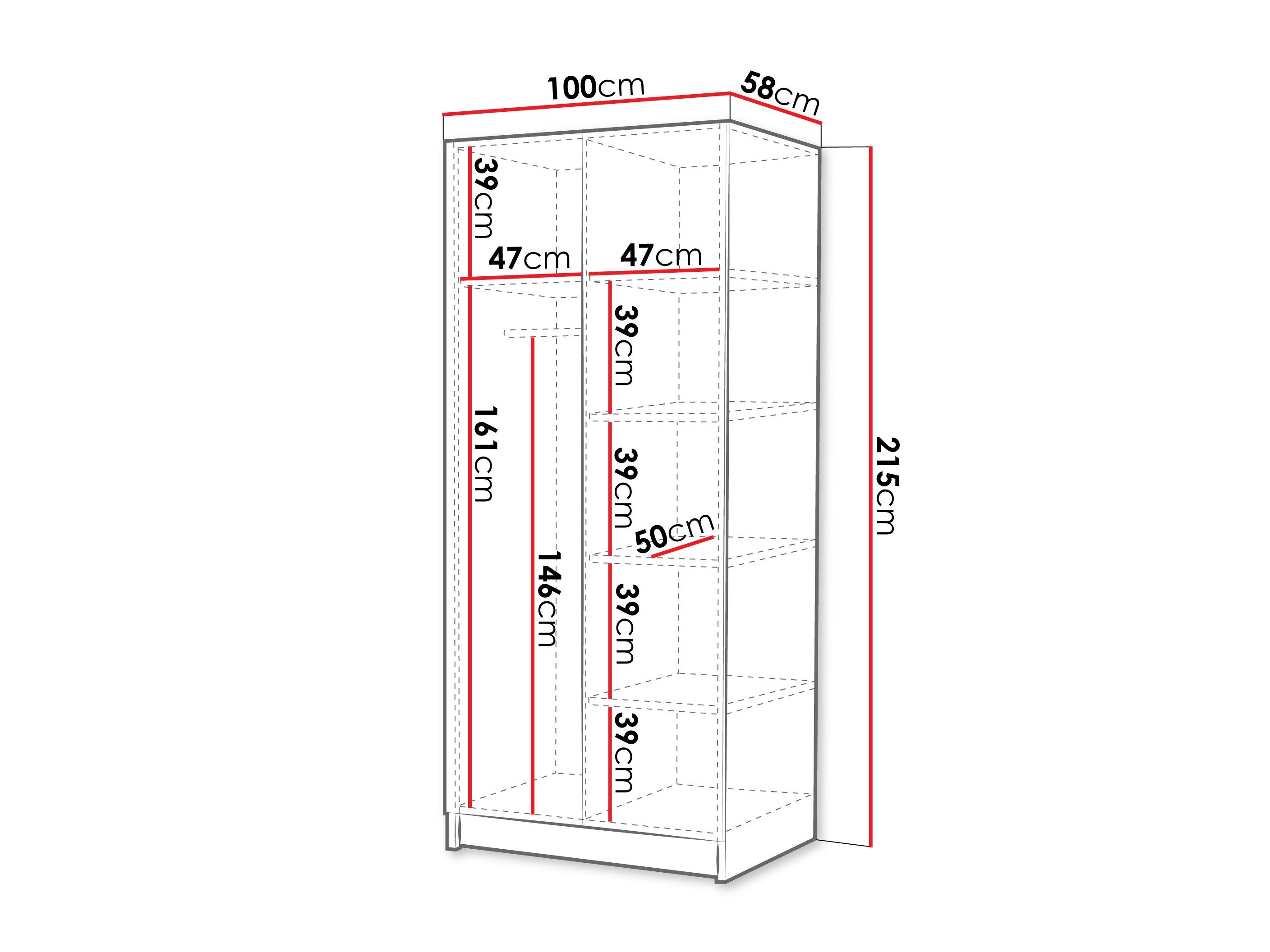 Armoire Closico Staton I (Noyer + Doré)