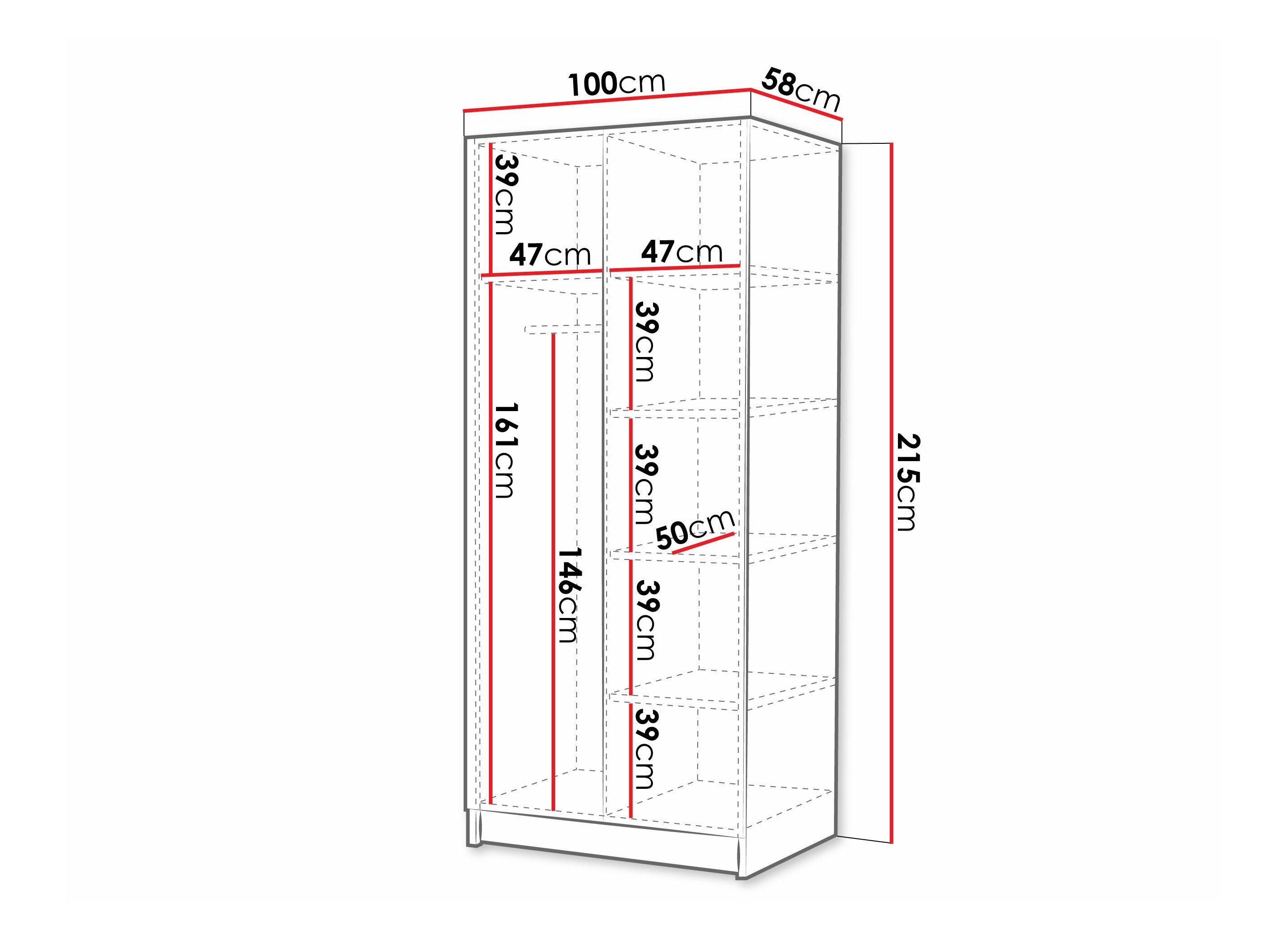 Armoire Closico Staton II (Blanc + Doré)