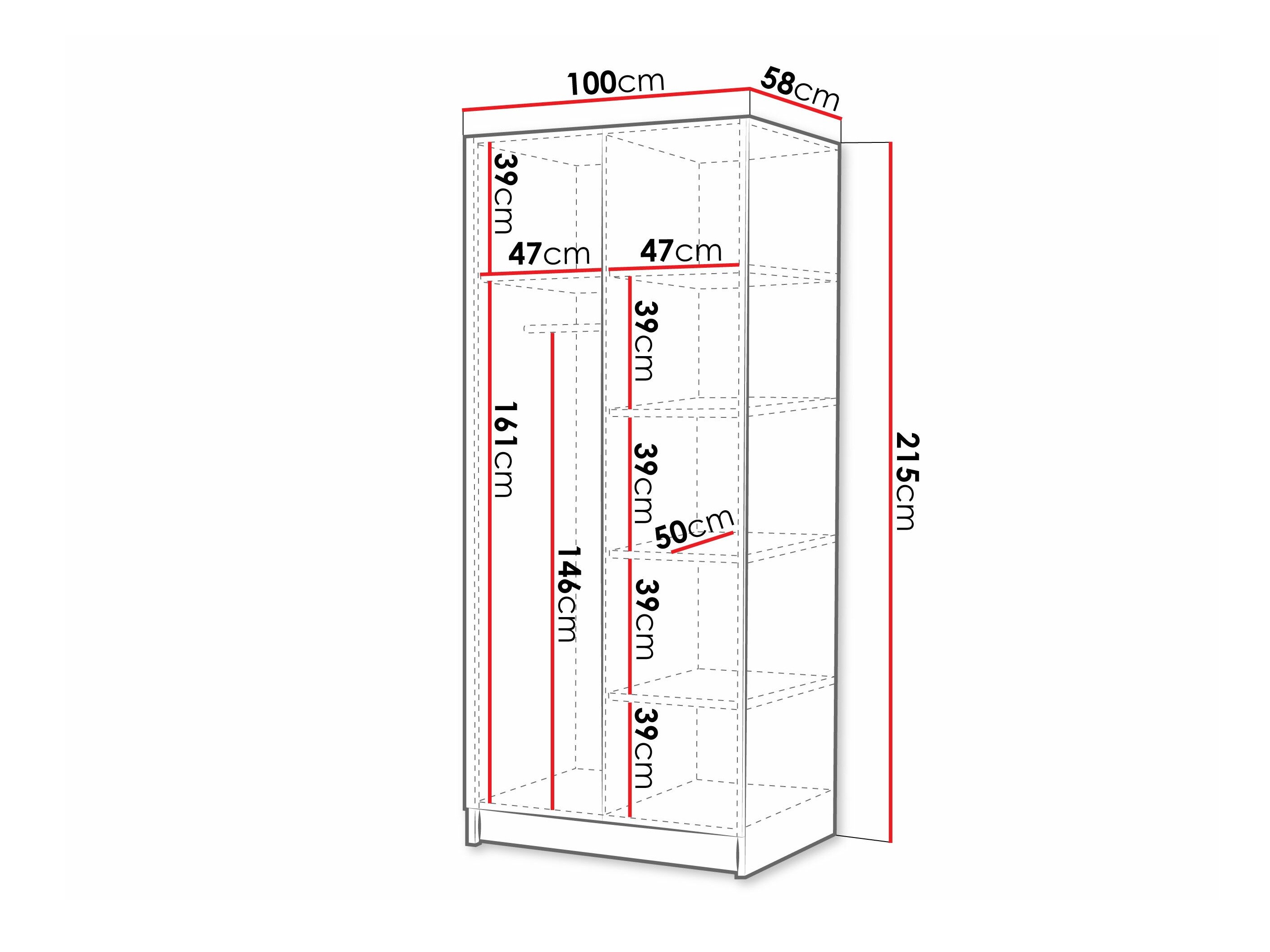 Armoire Closico Staton II (Cachemire + Doré)