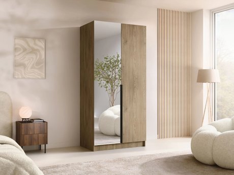 Armoire Closico Staton II (Clair bois + Noir)