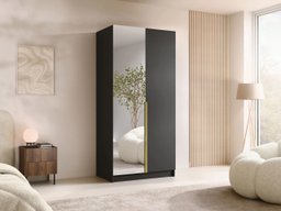 Armoire Closico Staton II (Noir + Doré)
