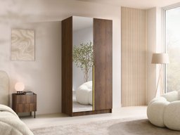 Armoire Closico Staton II (Noyer + Doré)