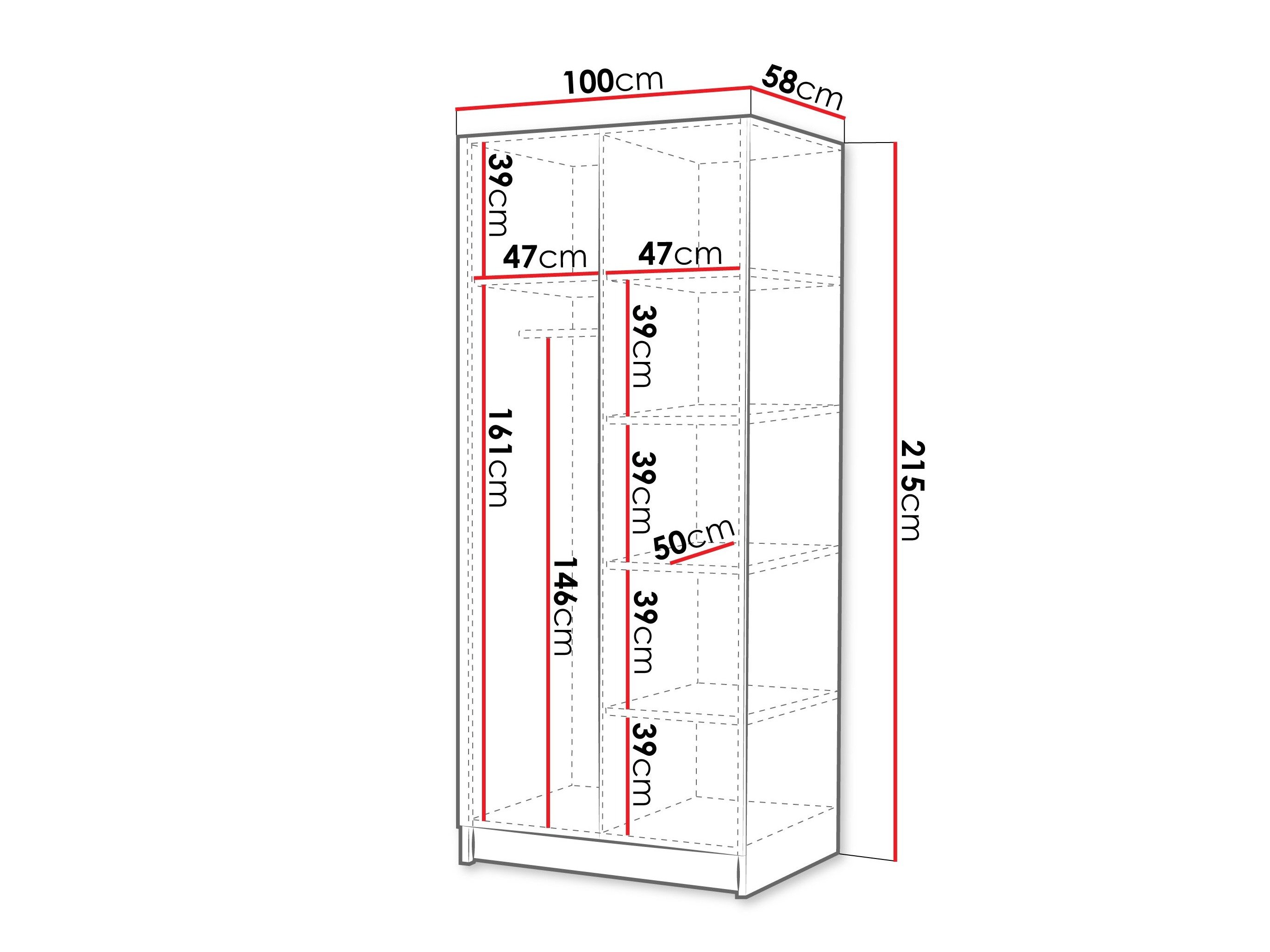 Armoire Closico Staton II (Noyer + Doré)