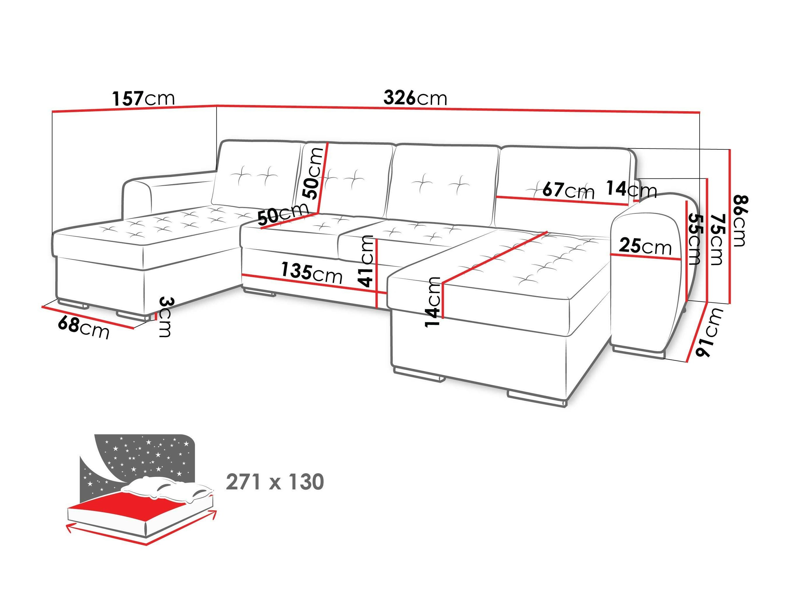 Canapé d'angle Arvada 117 (Monolith 04)