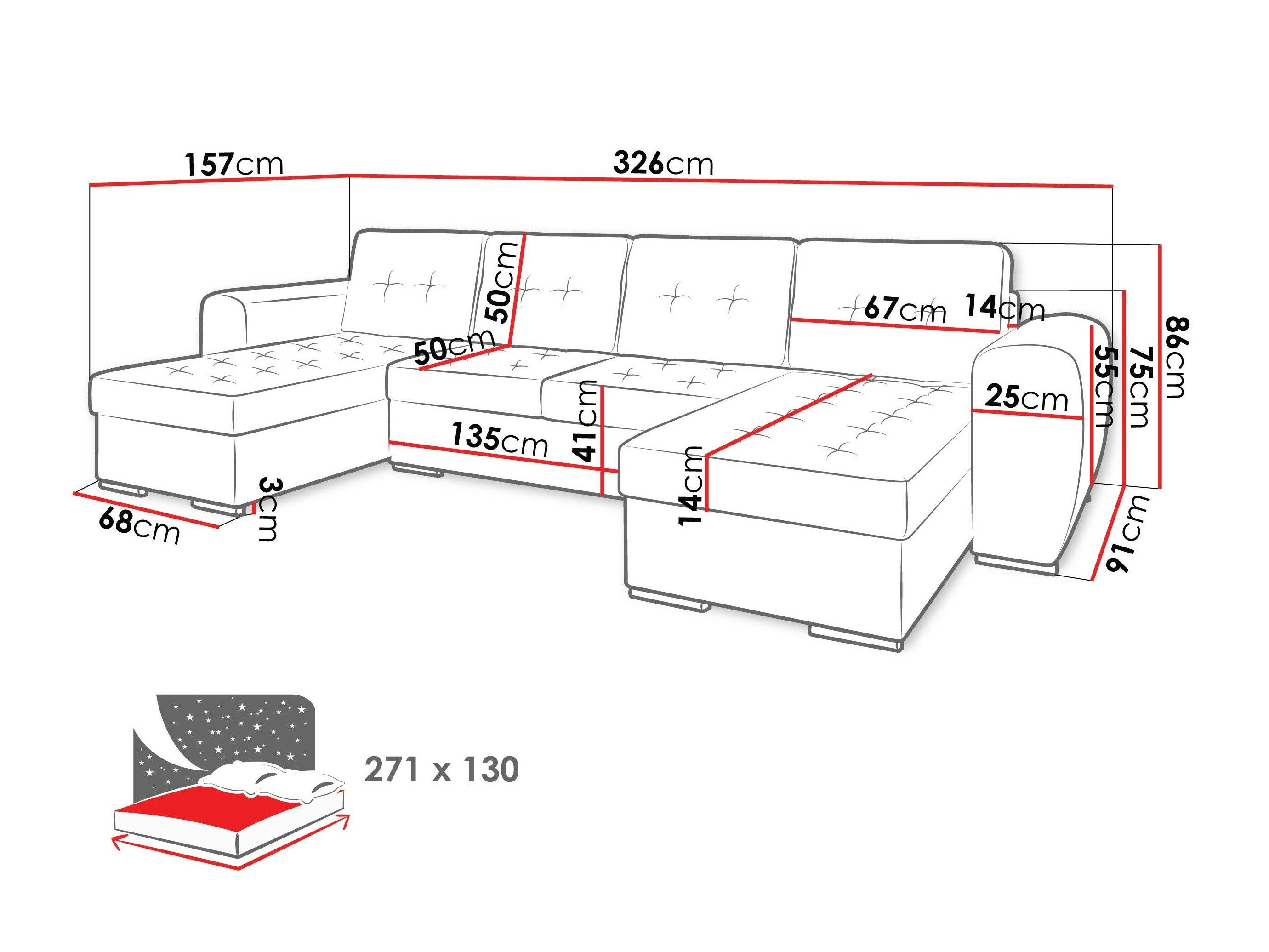 Canapé d'angle Arvada 117 (Monolith 77)