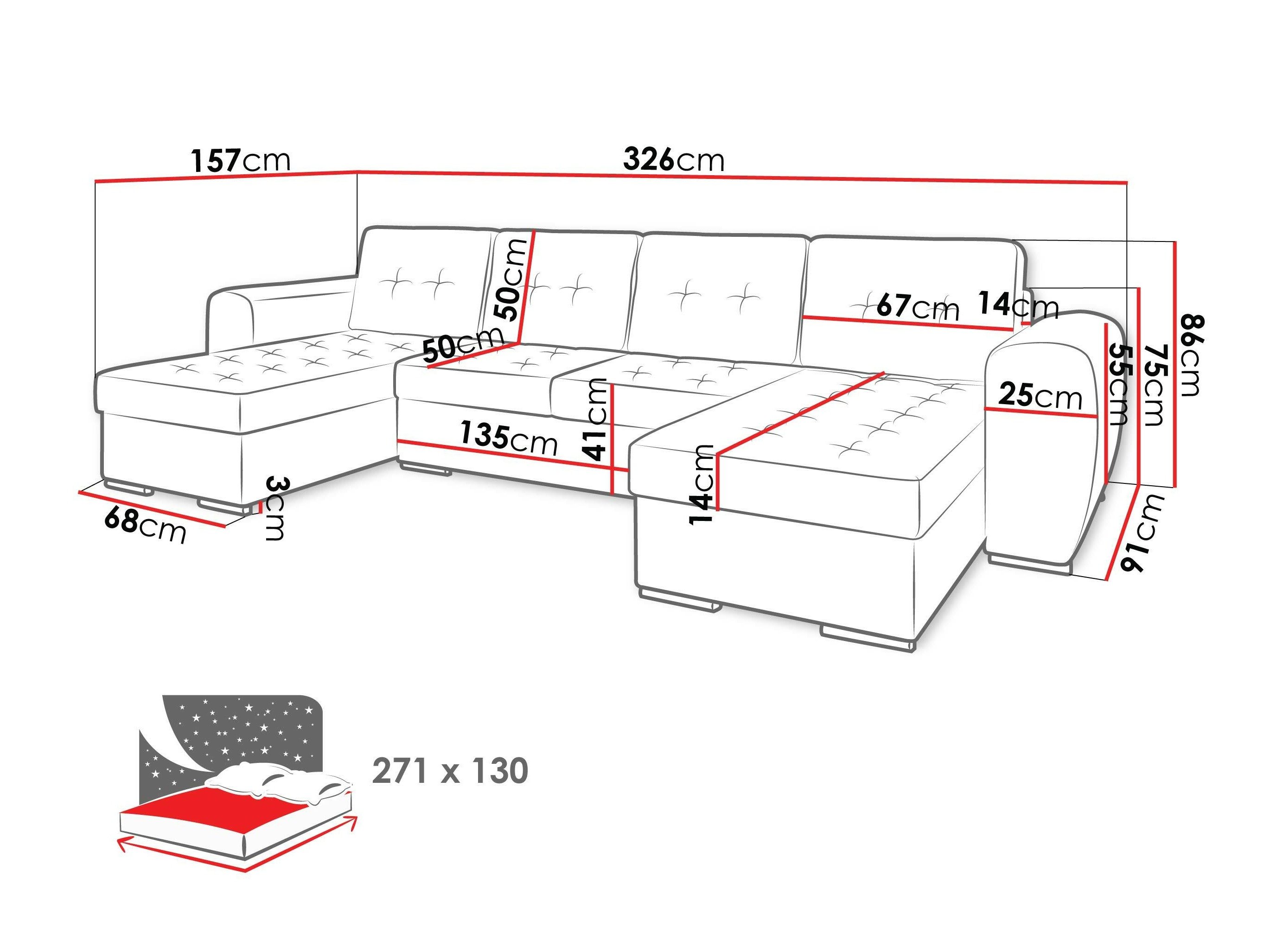 Canapé d'angle Arvada 117 (Monolith 97)