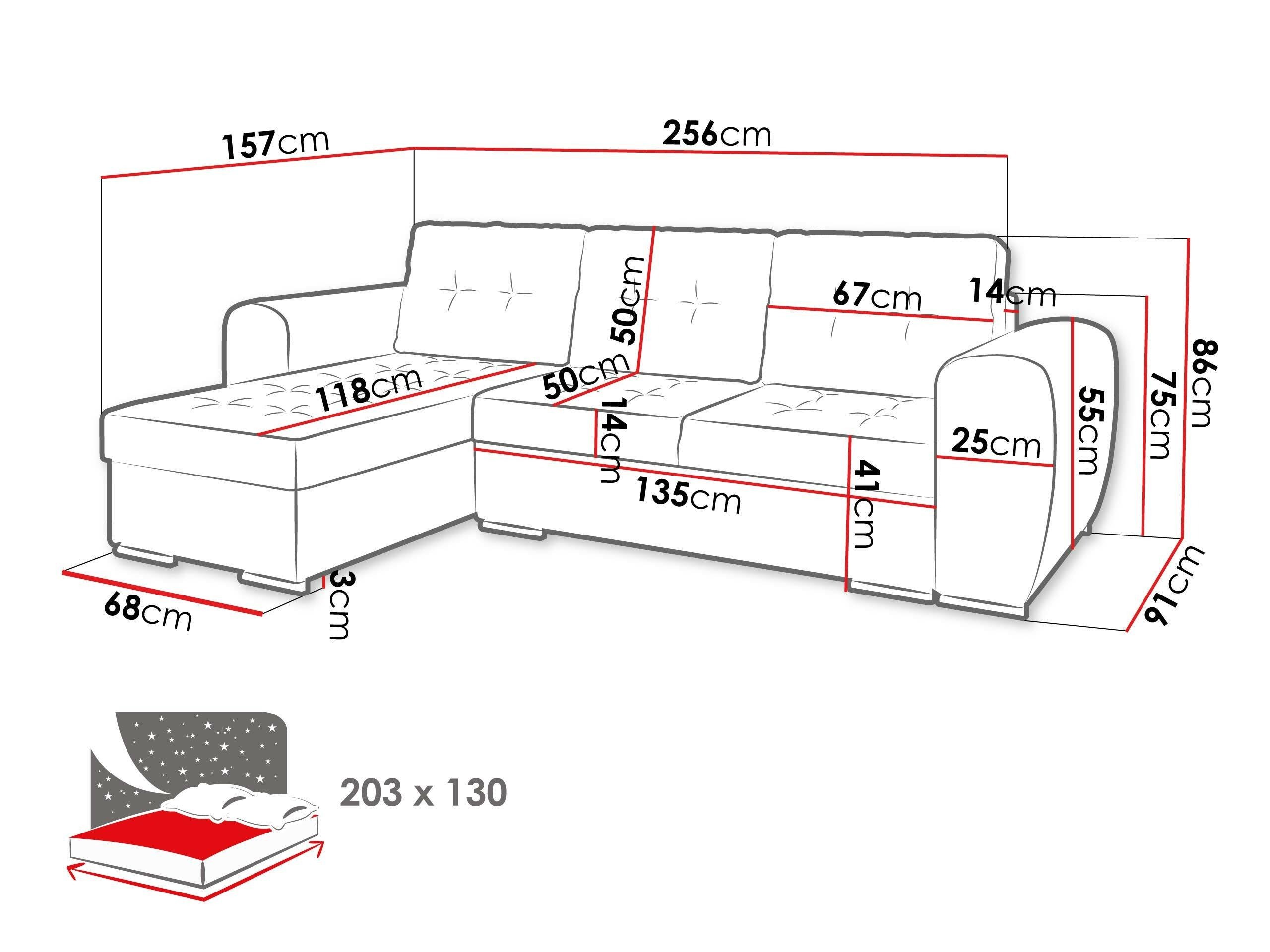 Canapé d'angle Muncie 109 (Monolith 48)