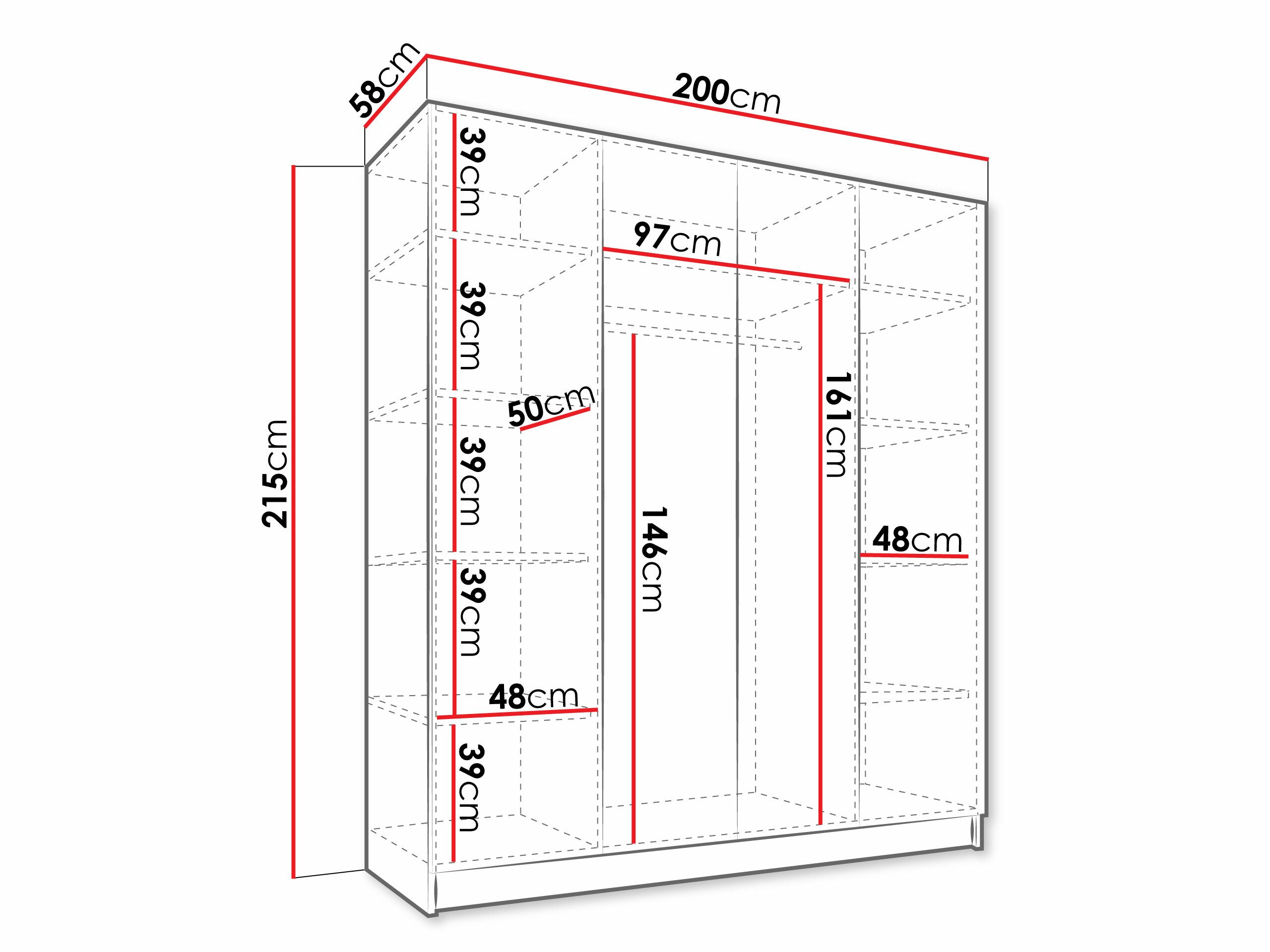 Armoire Closico 190 (Noir + Doré)
