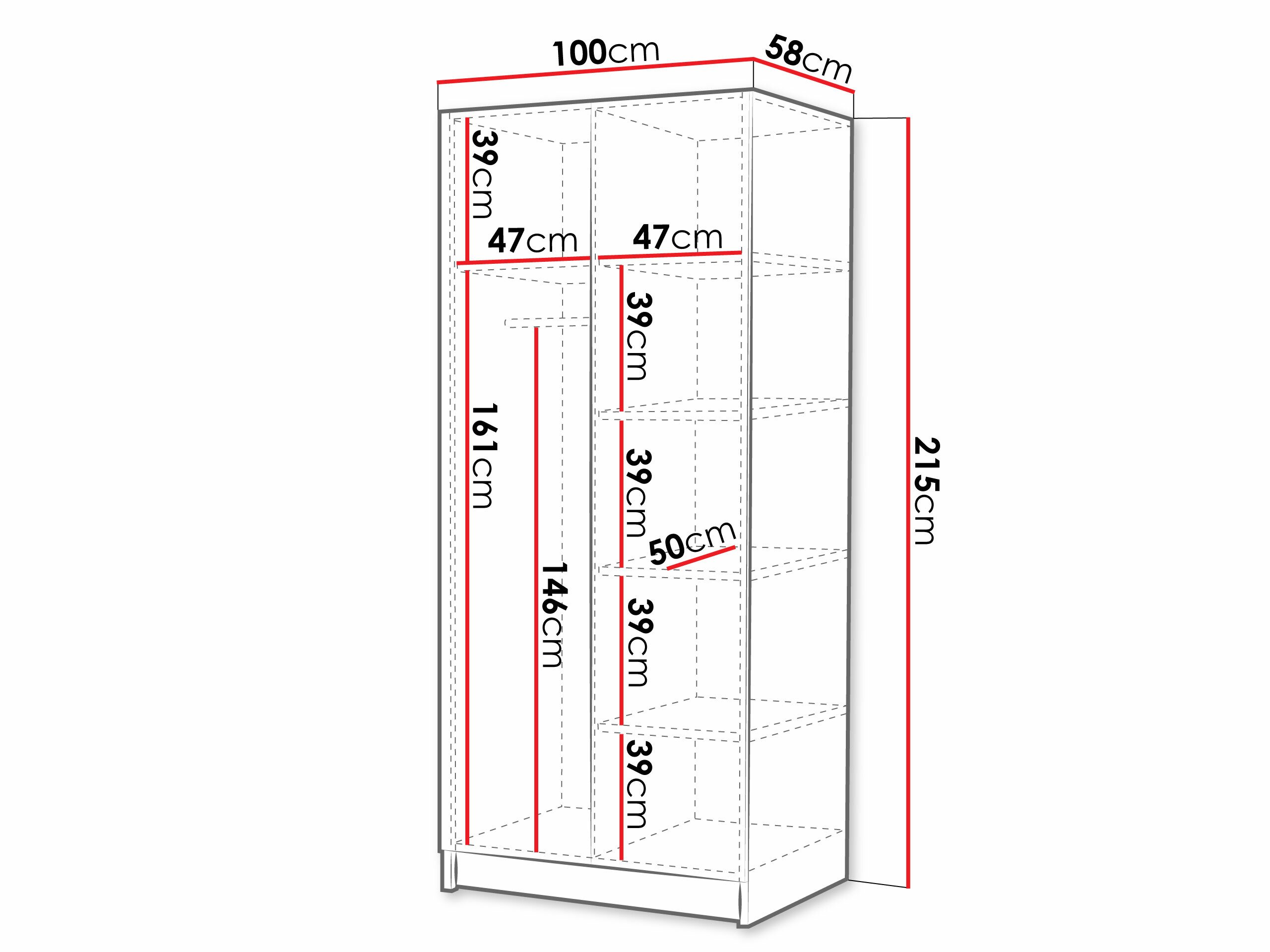 Armoire Closico 193 (Blanc + Doré)
