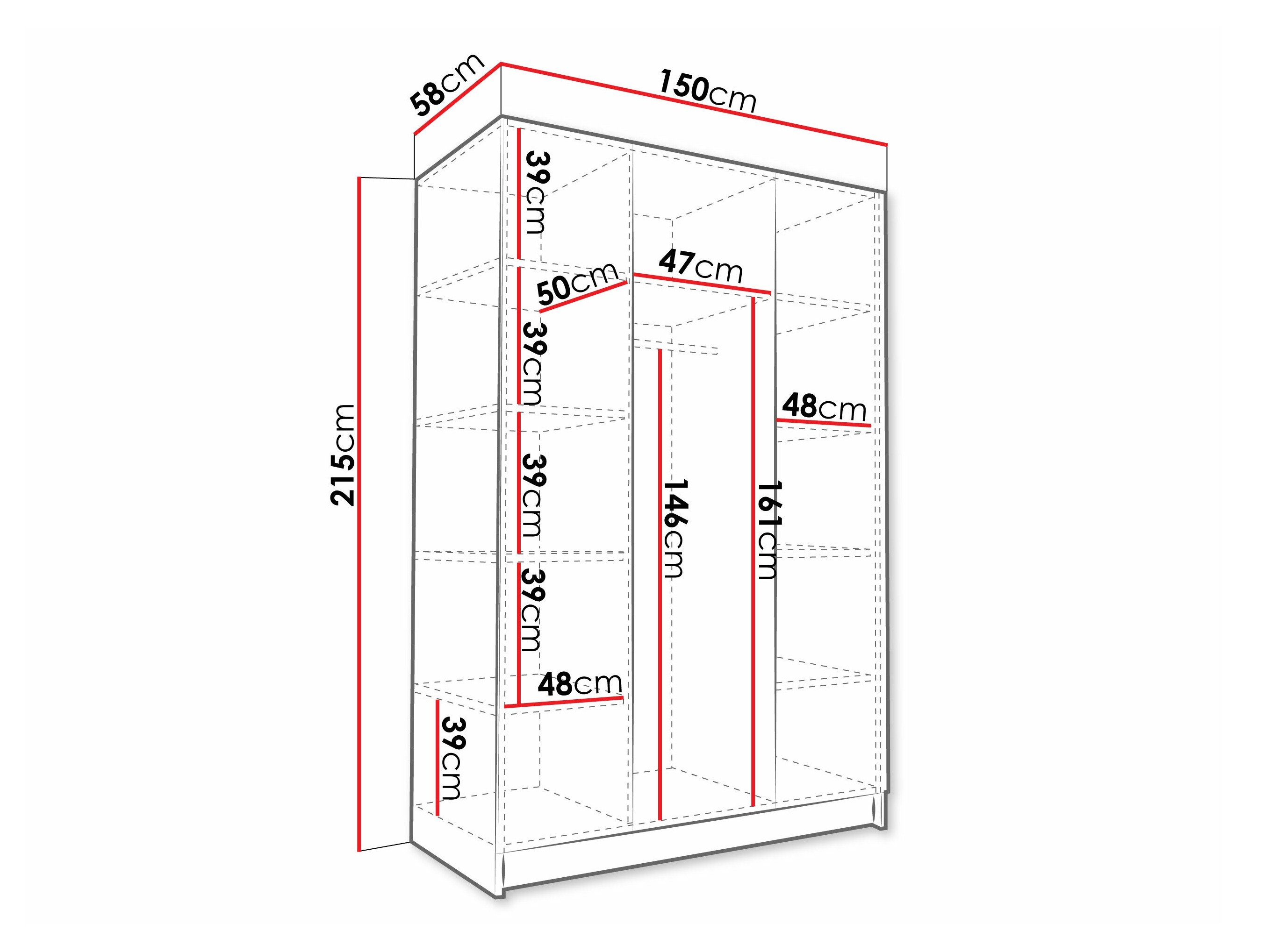 Armoire Closico 197 (Clair bois + Noir)