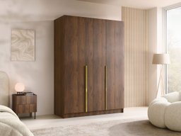 Armoire Closico 198 (Noyer + Doré)