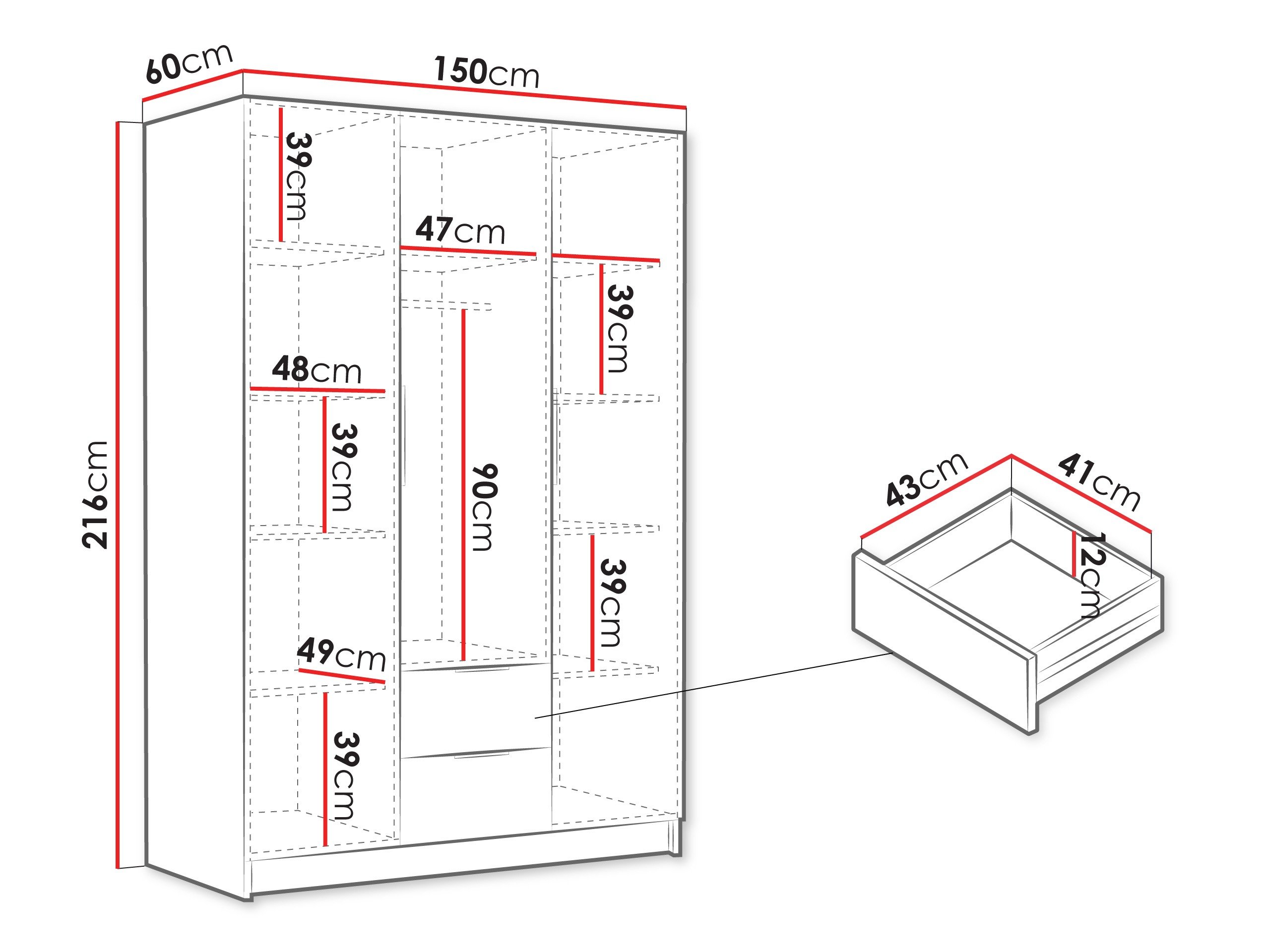 Armoire Closico 200 (Noyer)