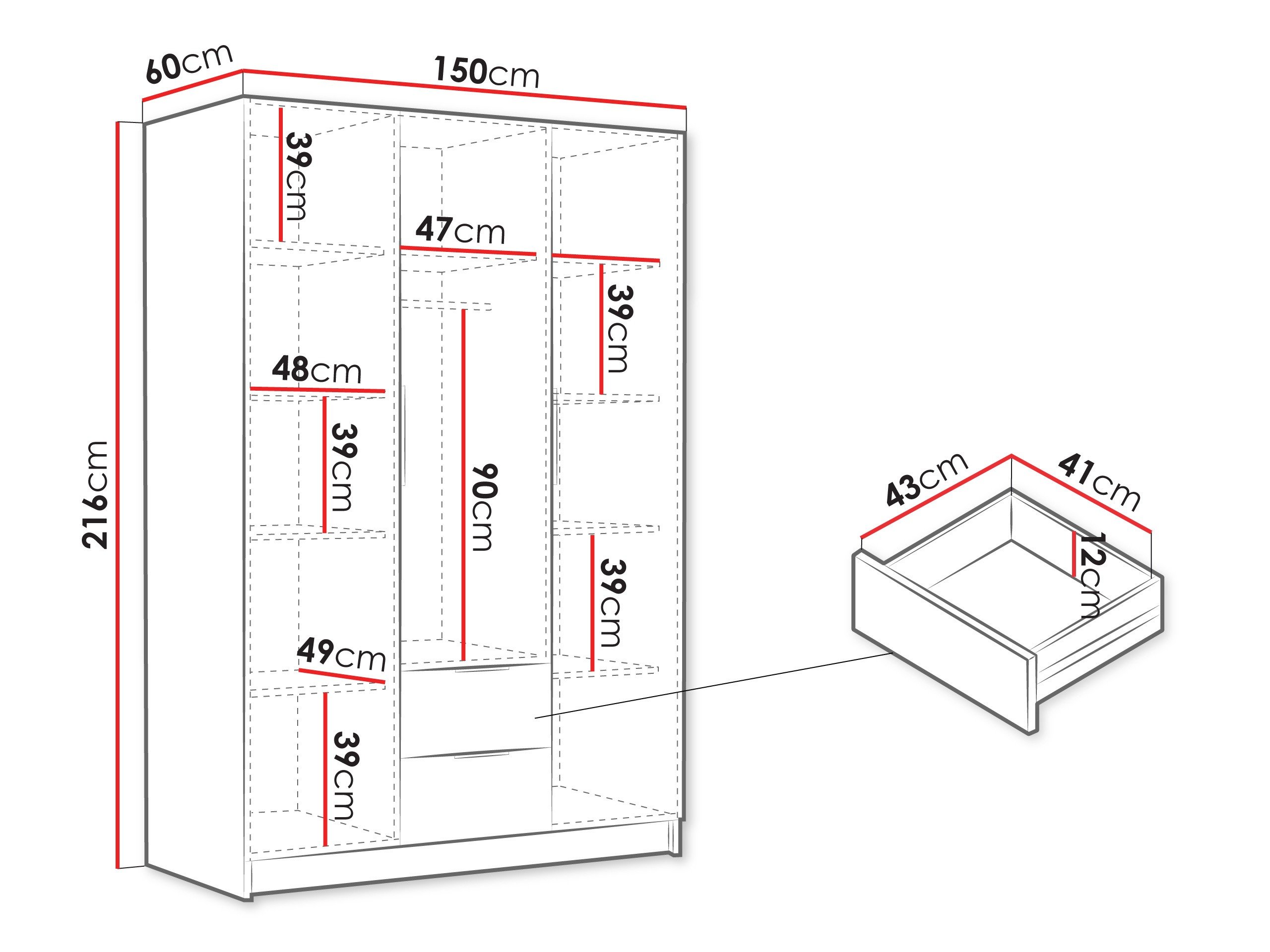 Armoire Closico Calvron I (Chêne)