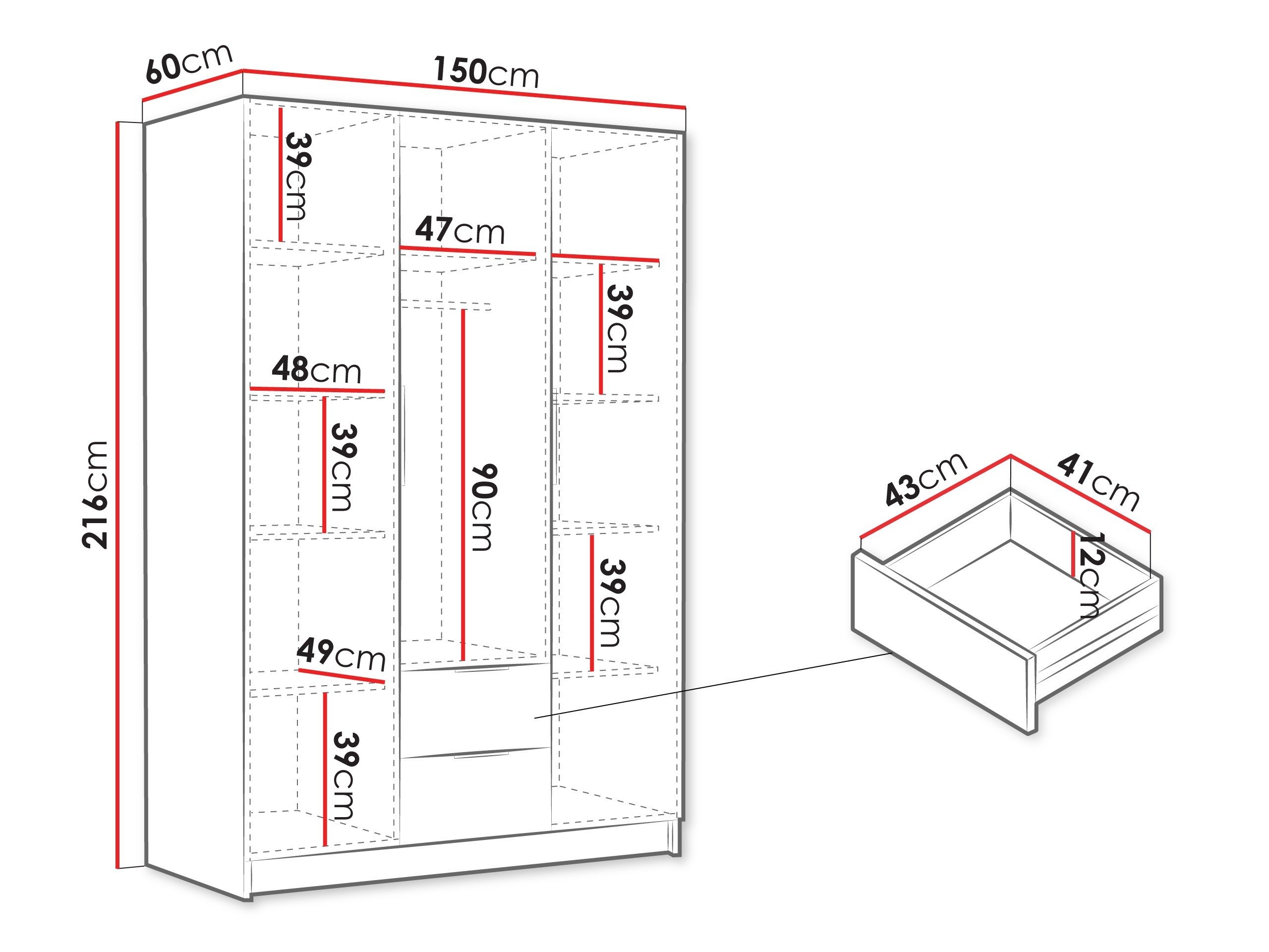 Armoire Closico Calvron I (Noyer)