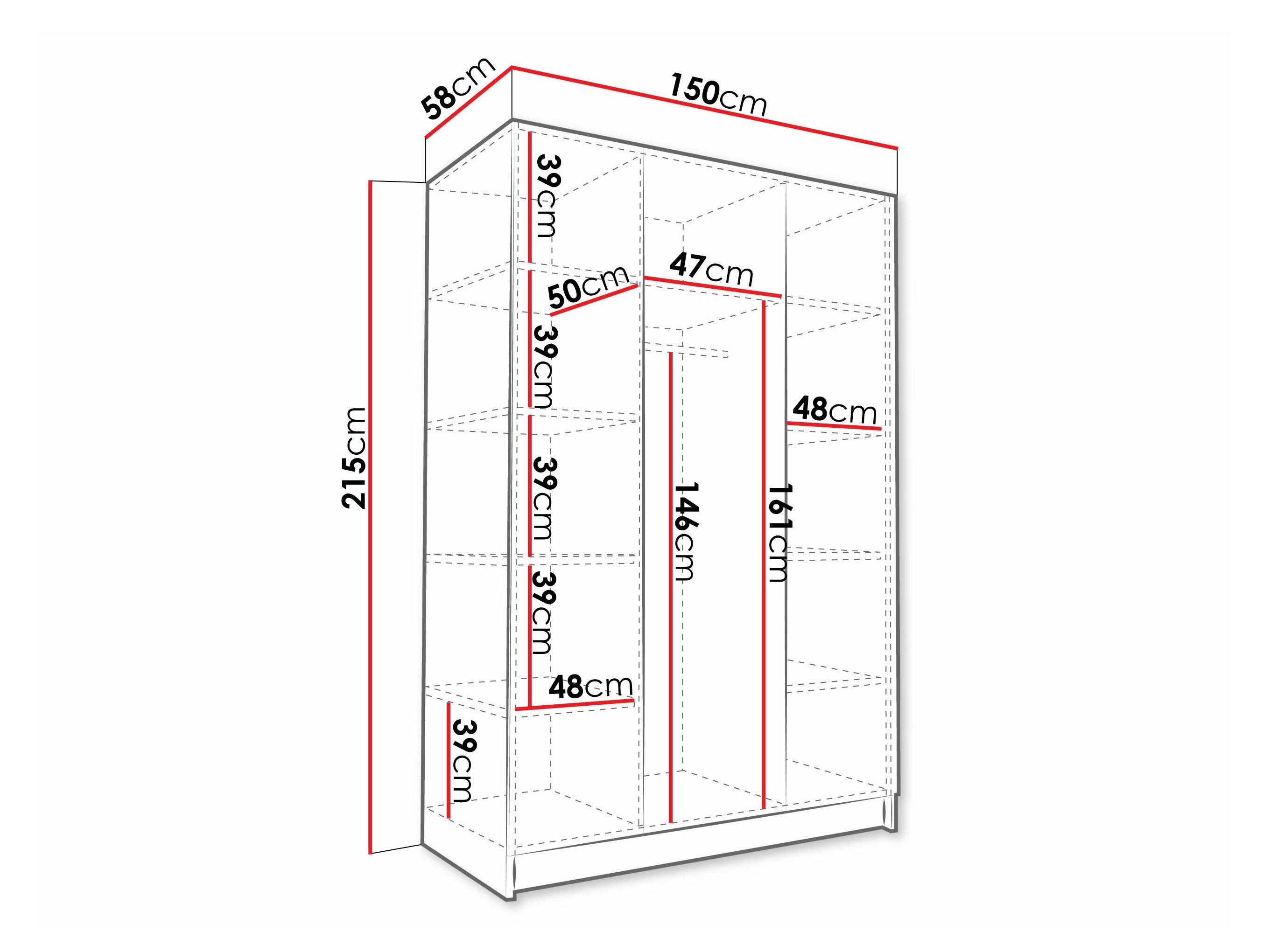 Armoire Closico Decoron I (Blanc + Doré)