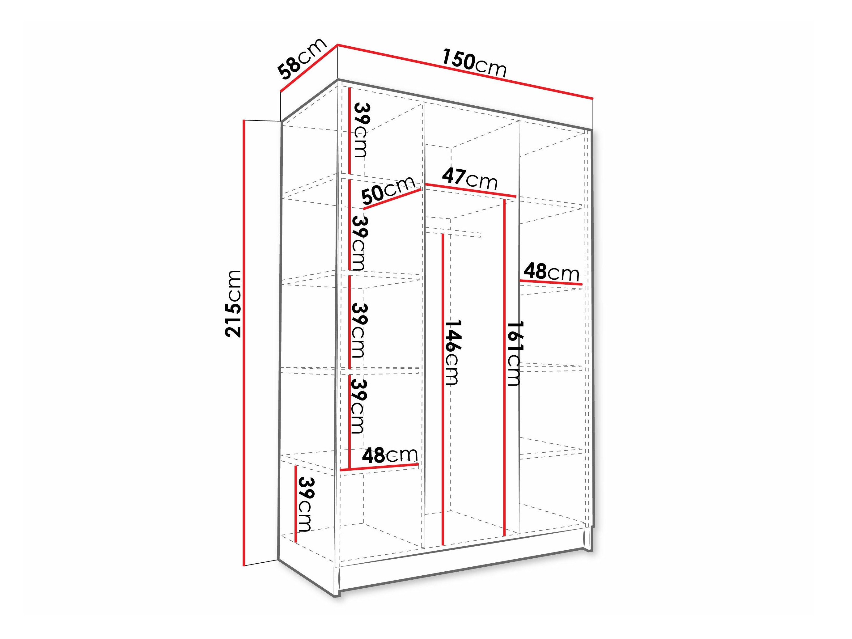 Armoire Closico Decoron I (Blanc + Noir)