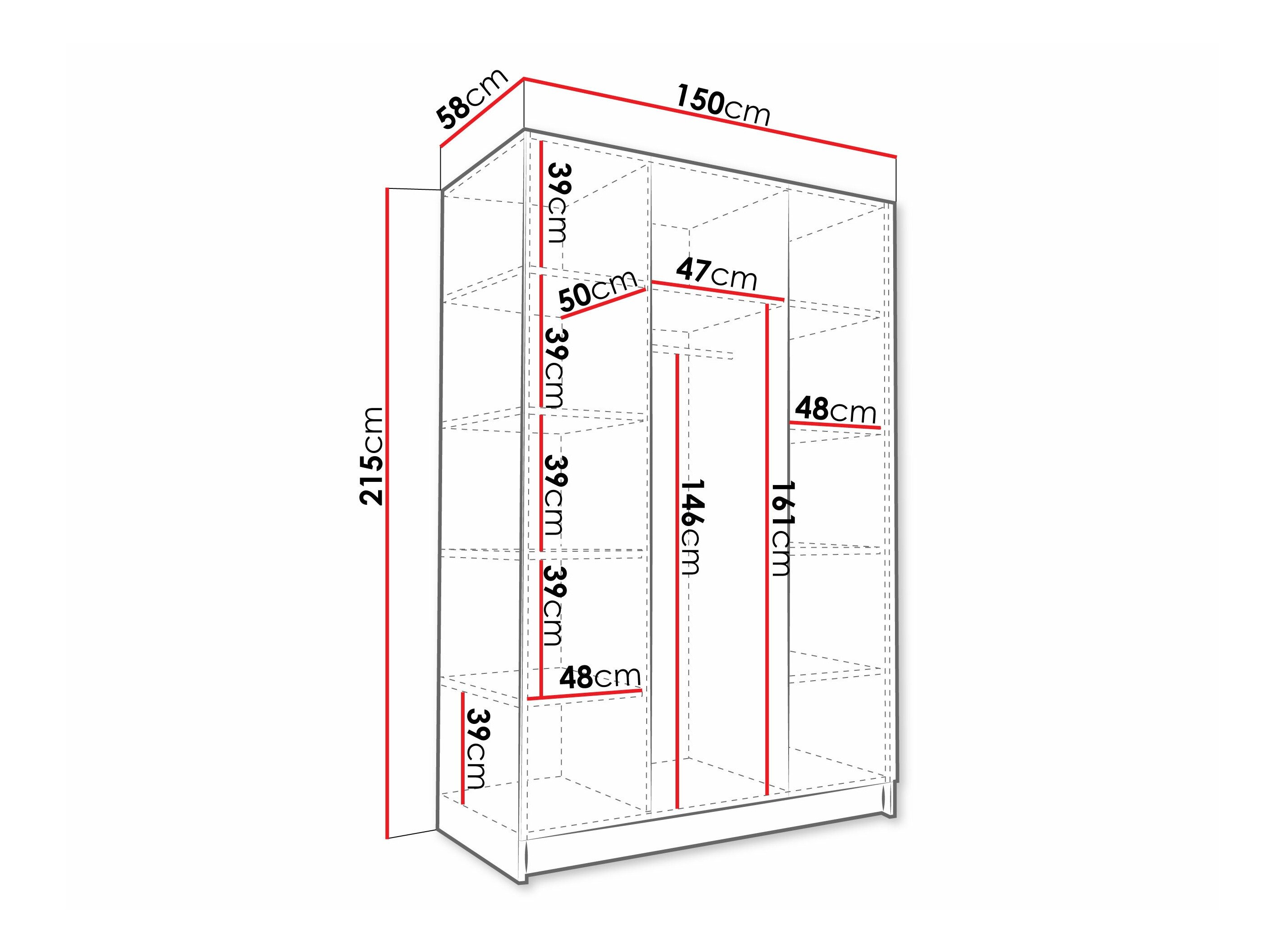 Armoire Closico Decoron I (Clair bois + Noir)