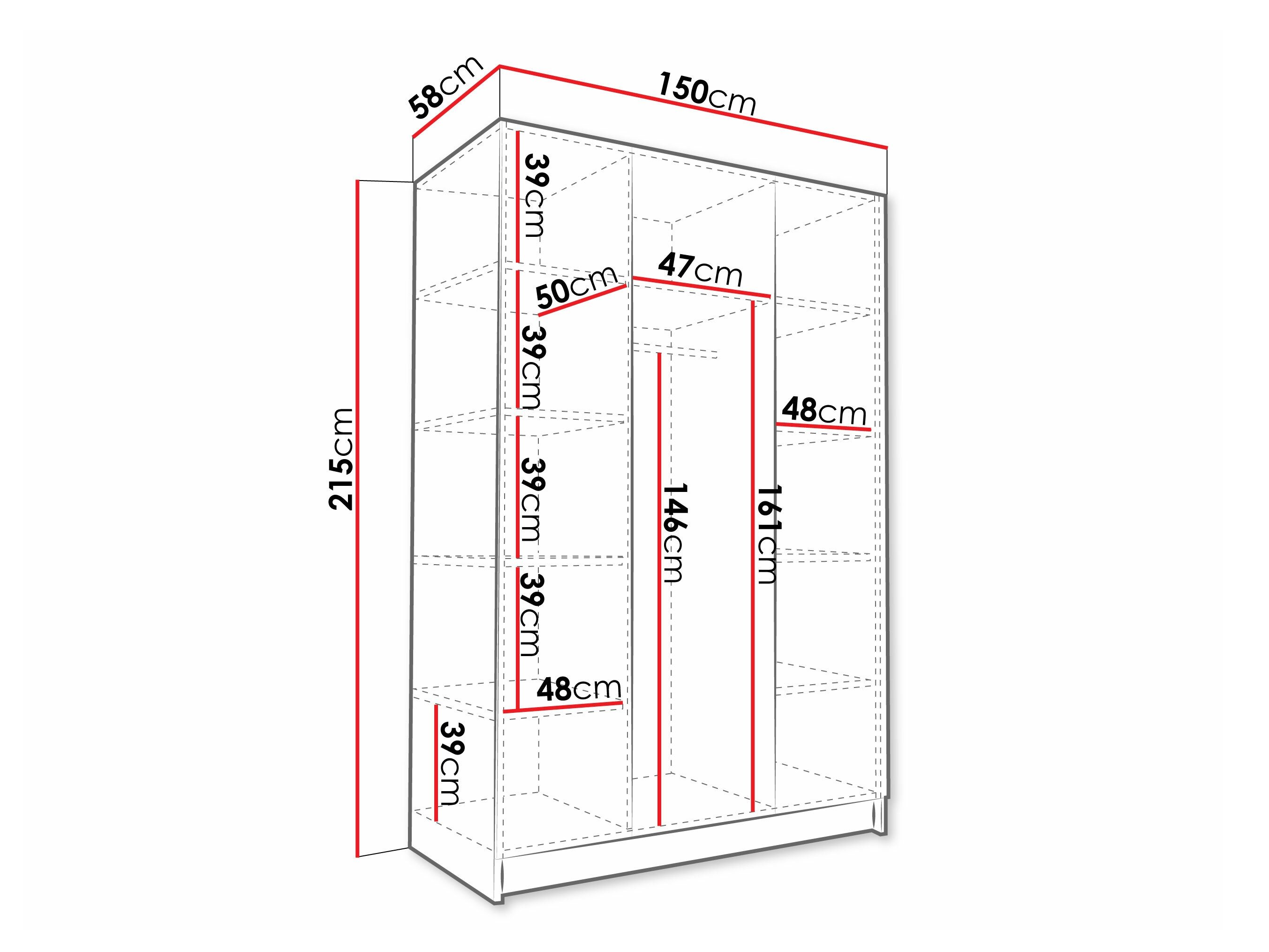 Armoire Closico Decoron I (Noir + Doré)