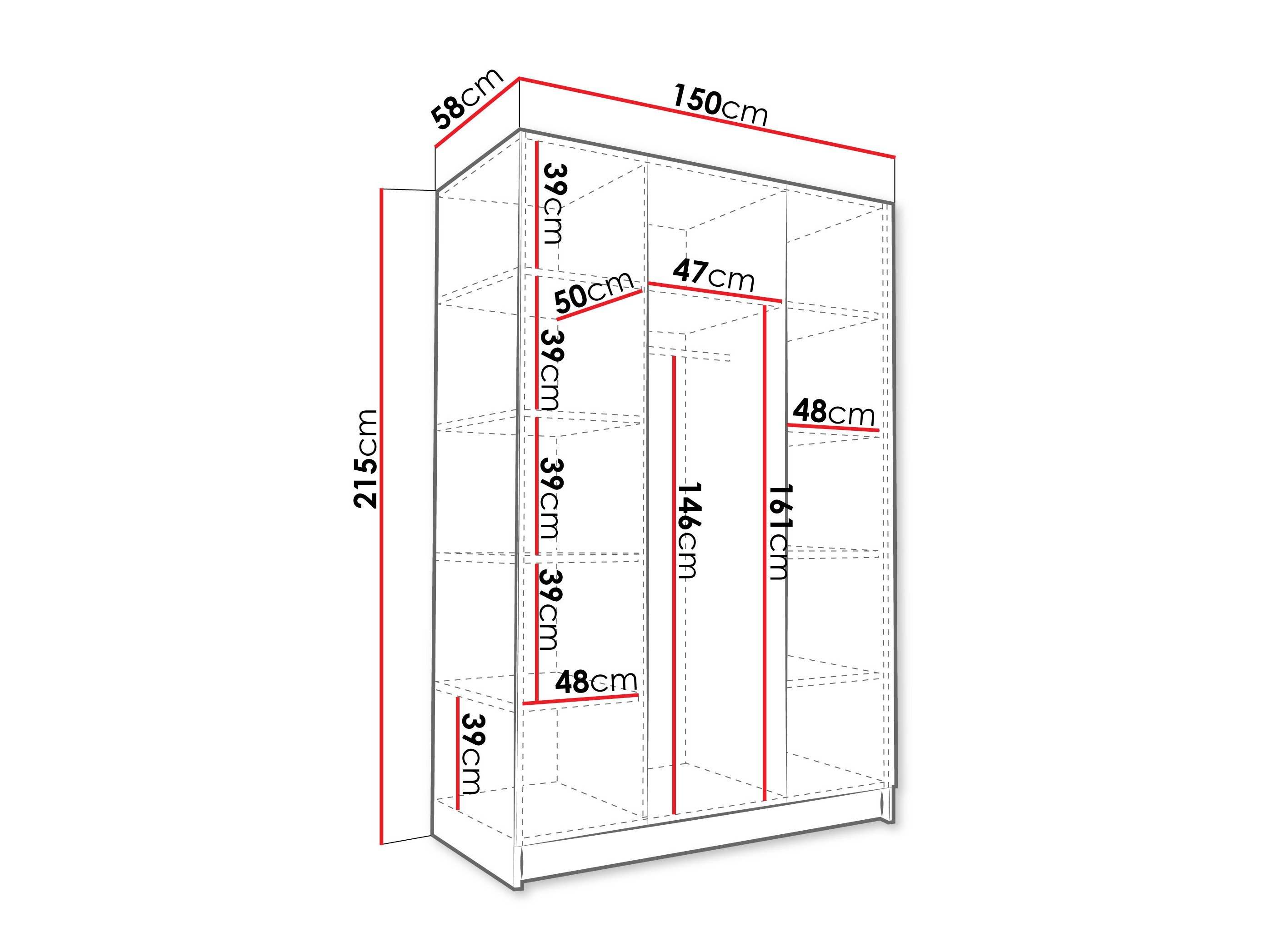 Armoire Closico Decoron I (Noyer + Doré)