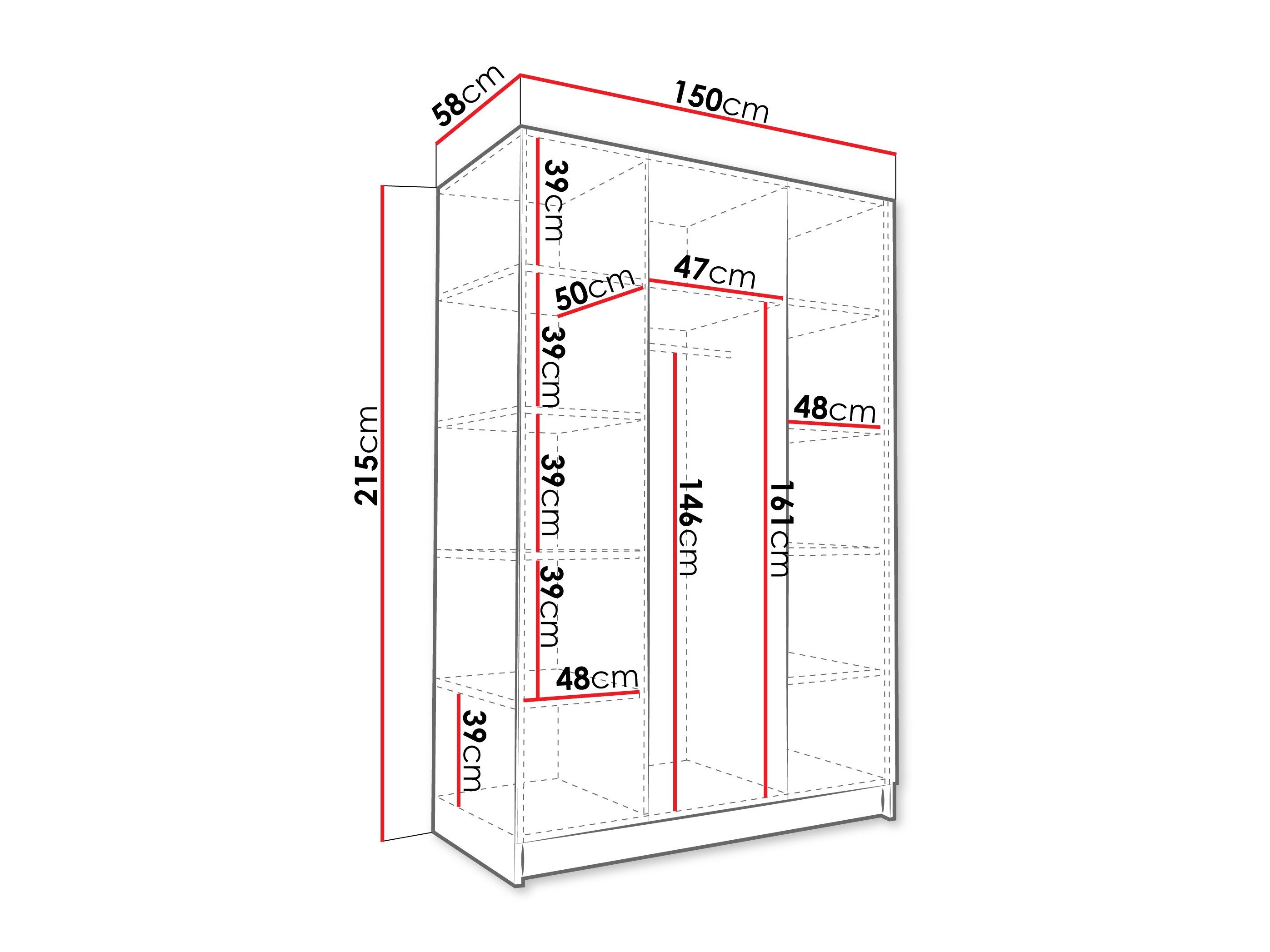 Armoire Closico Decoron I (Noyer + Noir)