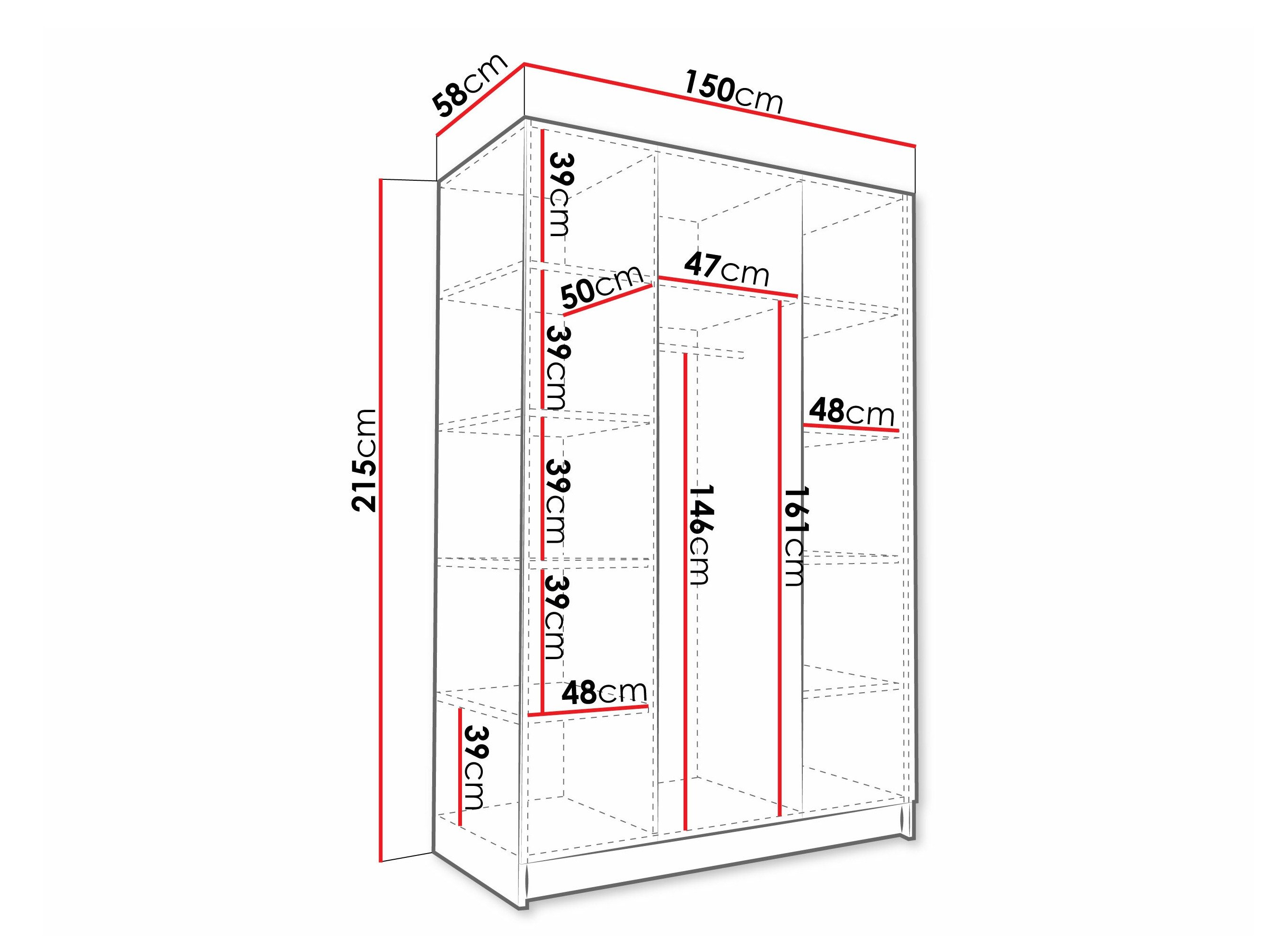 Armoire Closico Decoron II (Cachemire + Doré)