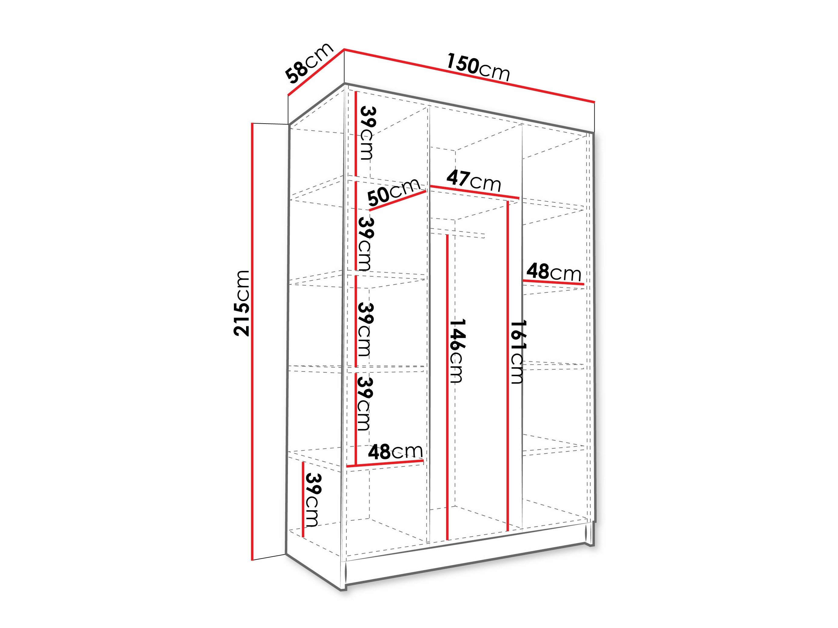 Armoire Closico Decoron II (Clair bois + Doré)