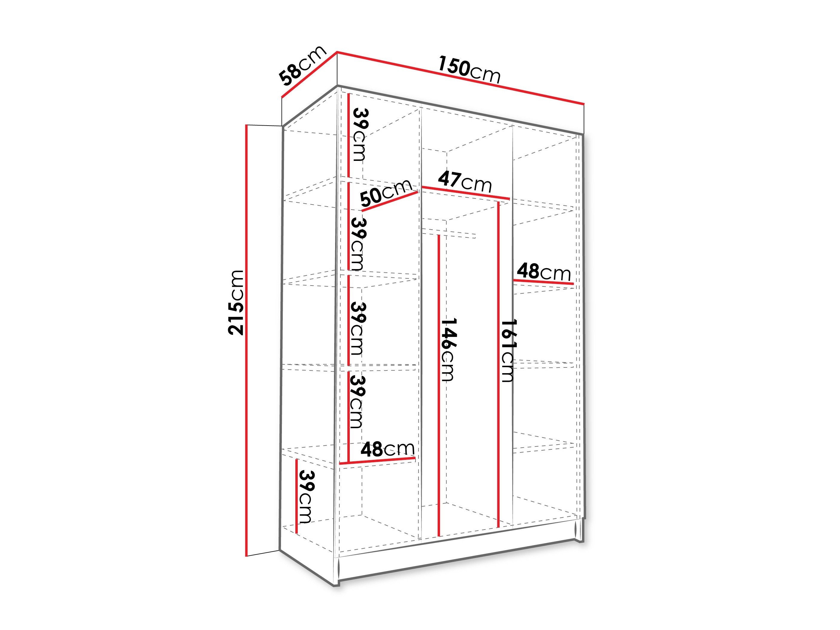 Armoire Closico Decoron II (Noyer + Doré)