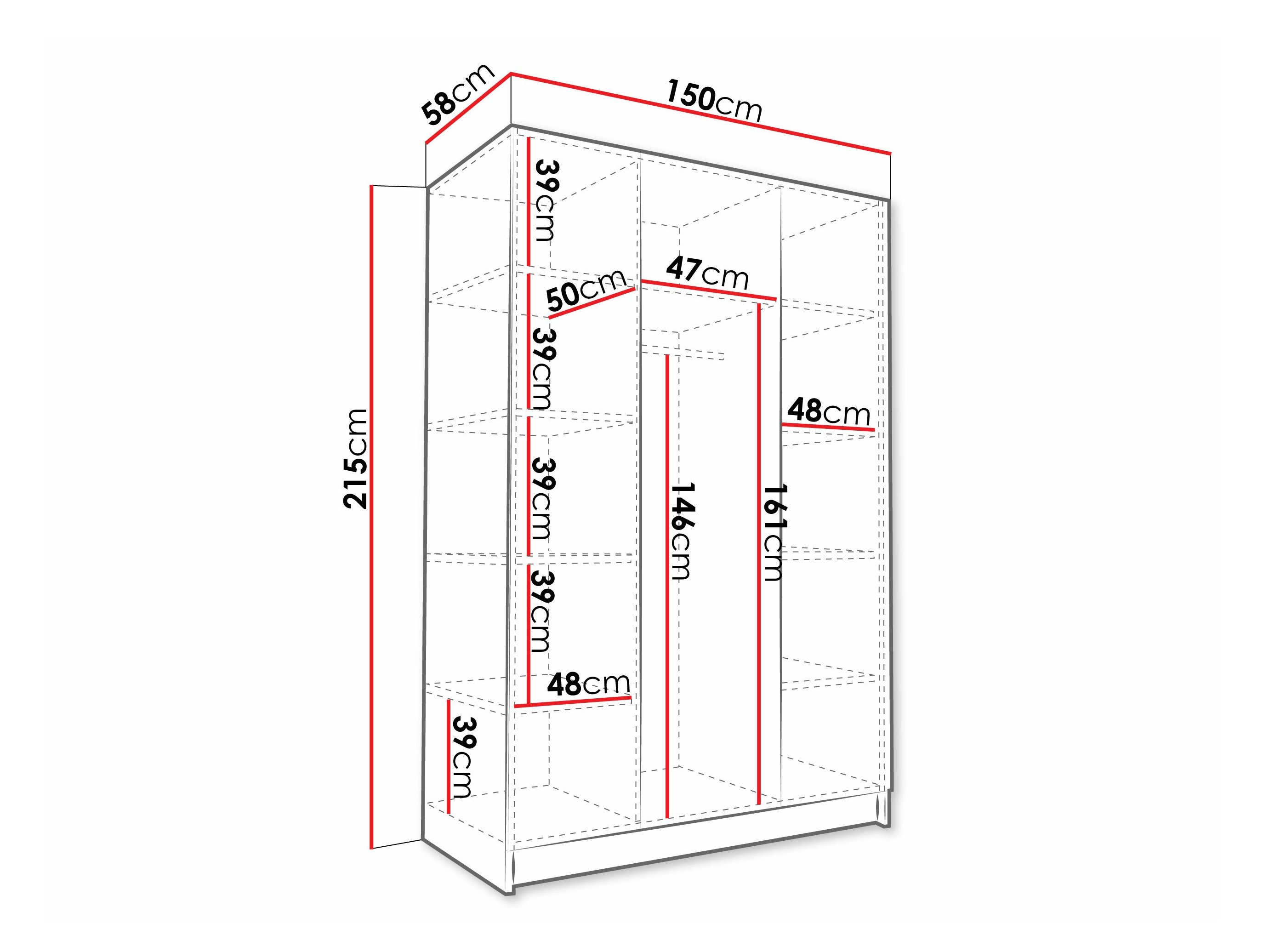 Armoire Closico Decoron III (Blanc + Doré)