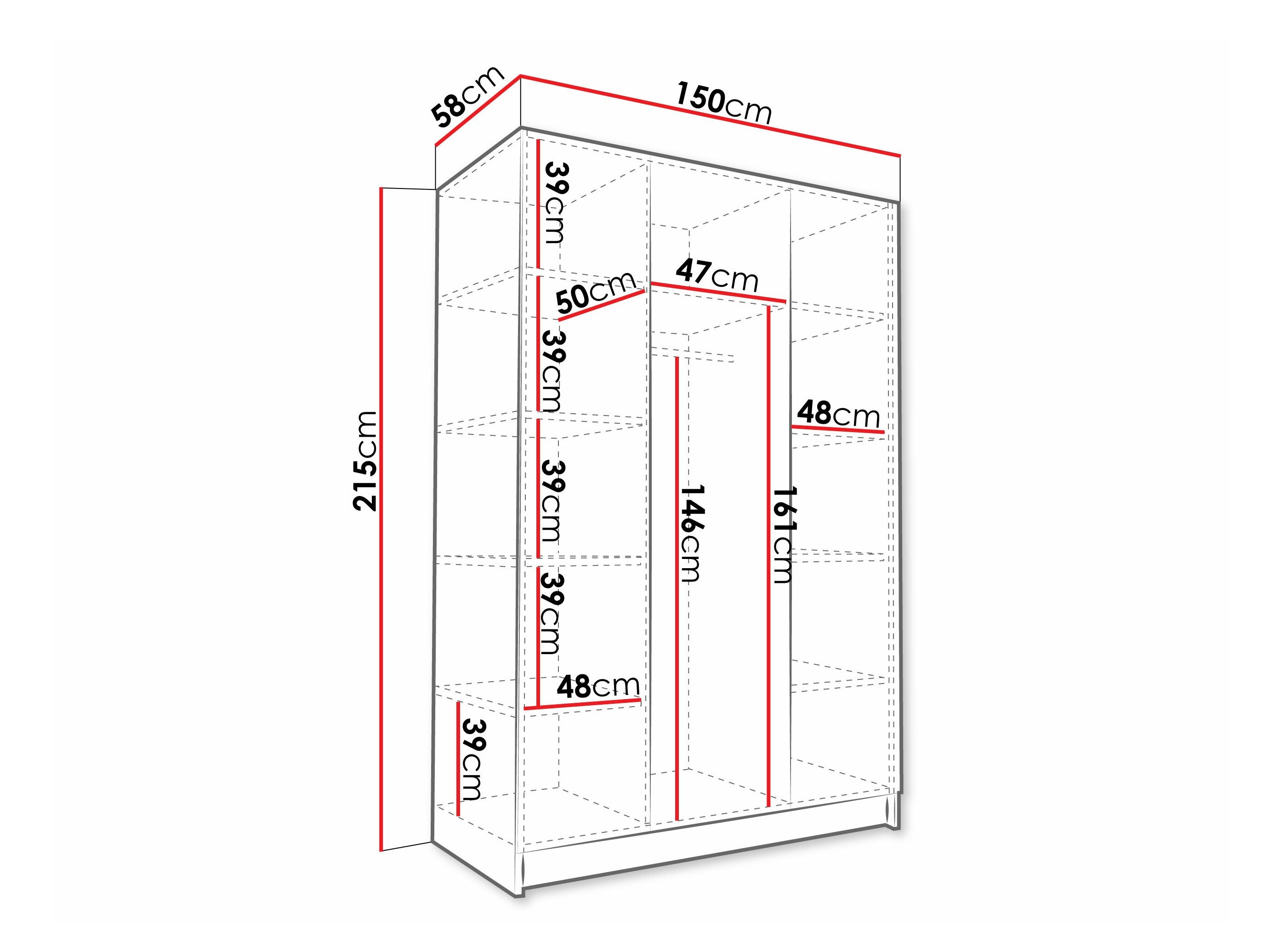 Armoire Closico Decoron III (Blanc + Noir)