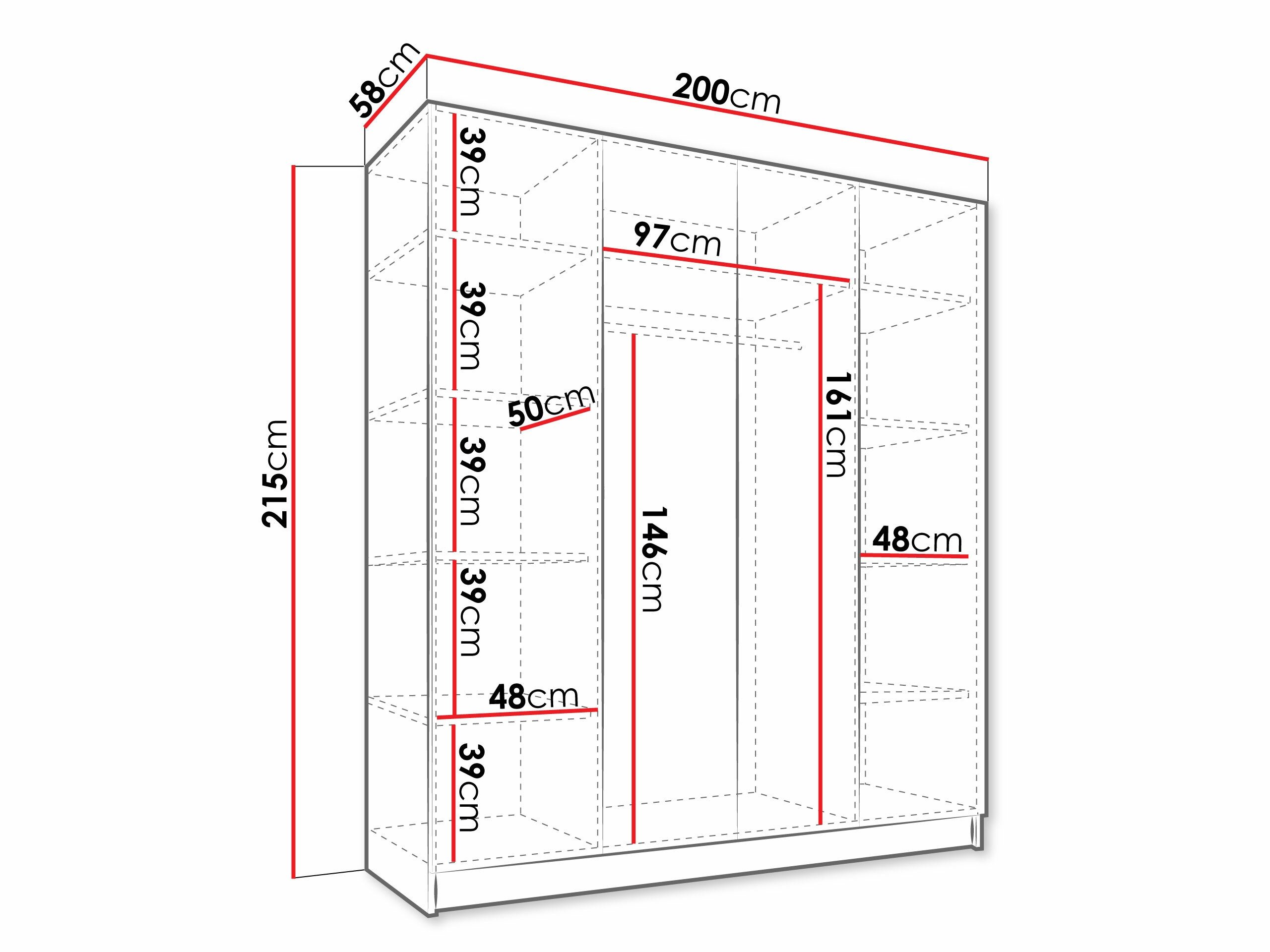 Armoire Closico Navor III (Blanc + Doré)