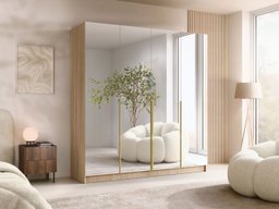 Armoire Closico Navor III (Clair bois + Doré)