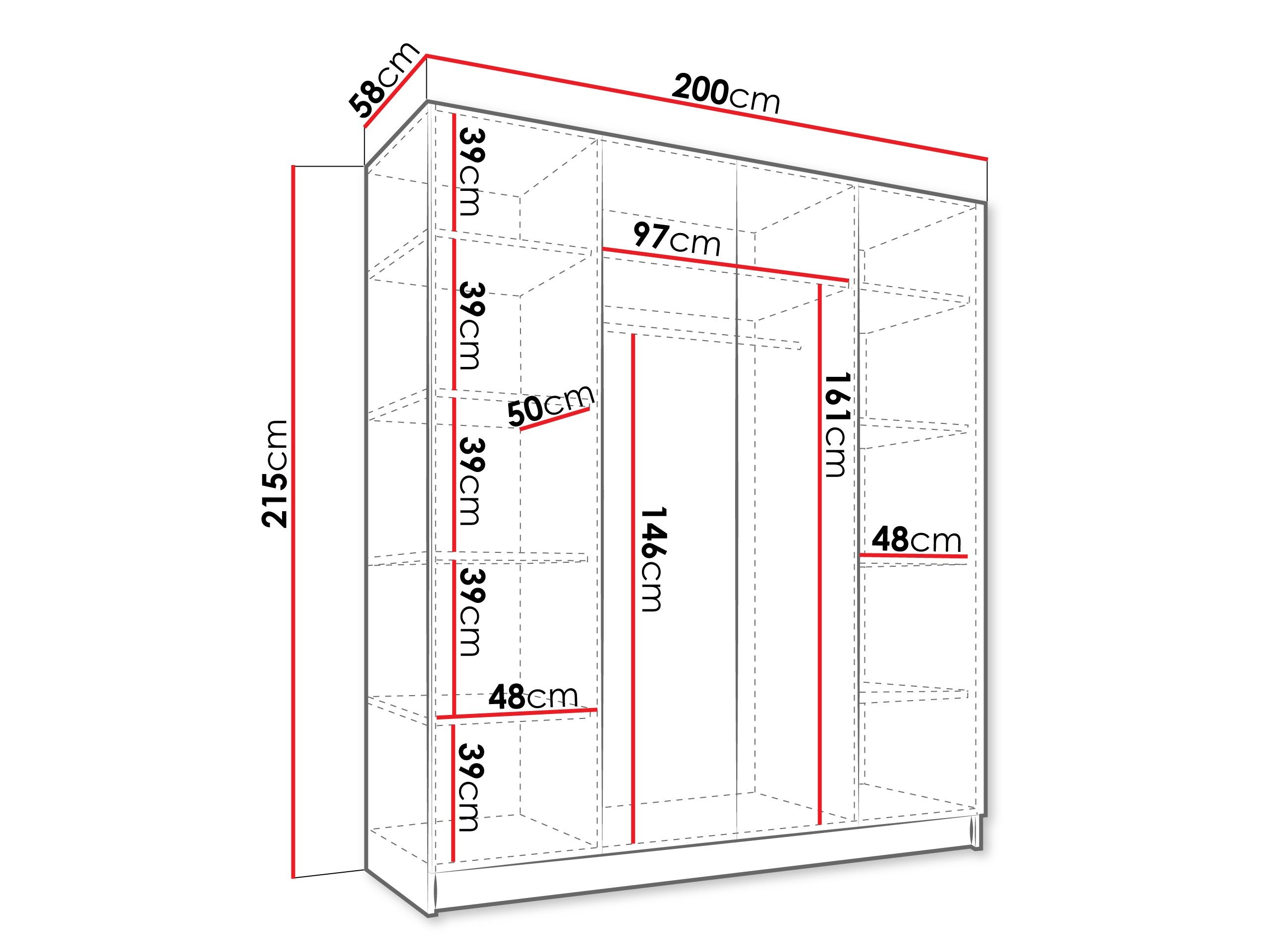 Armoire Closico Navor III (Noyer + Noir)
