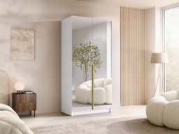 Armoire Closico Staton III (Blanc + Doré)