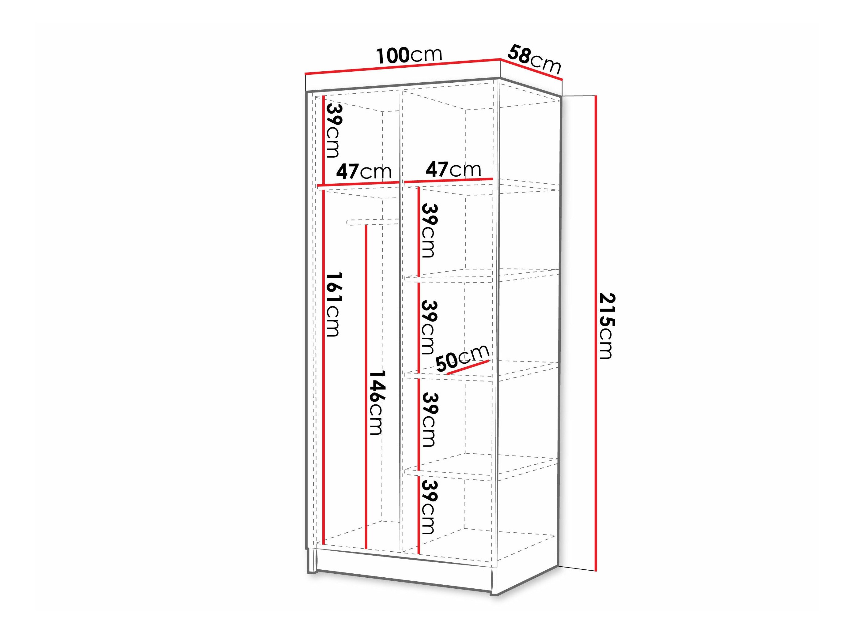 Armoire Closico Staton III (Blanc + Noir)