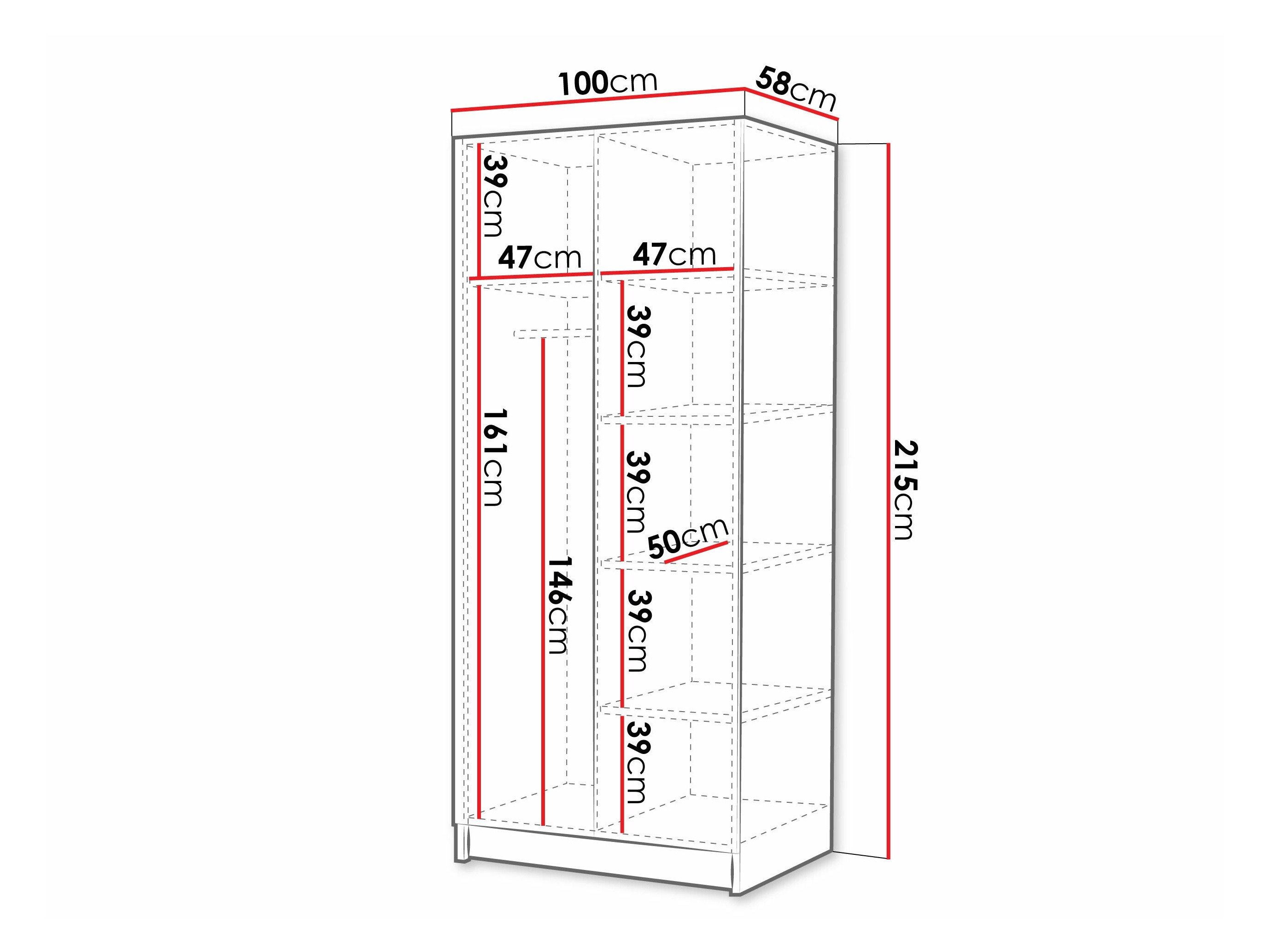Armoire Closico Staton III (Cachemire + Doré)