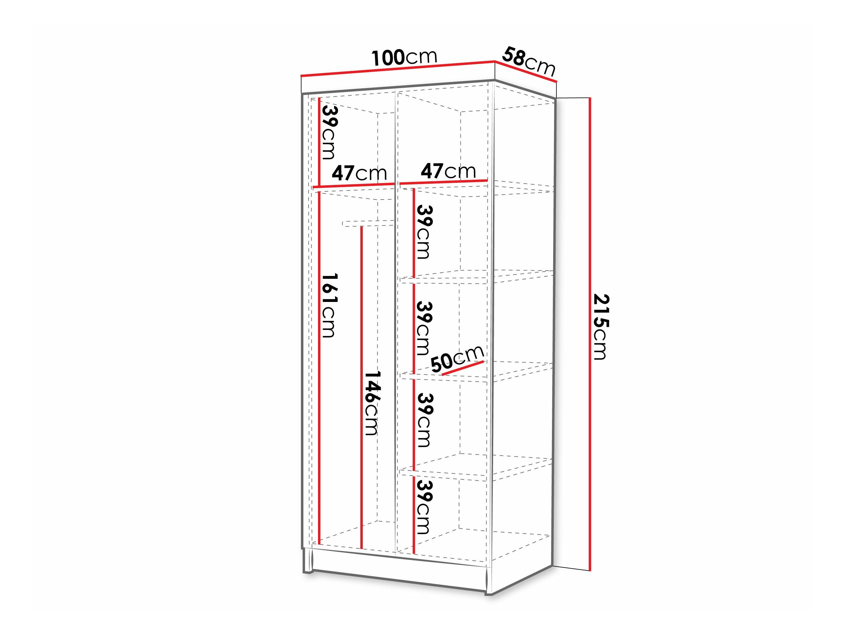 Armoire Closico Staton III (Cachemire + Noir)