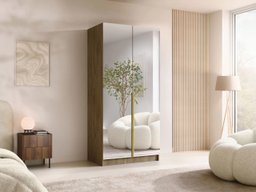 Armoire Closico Staton III (Clair bois + Doré)