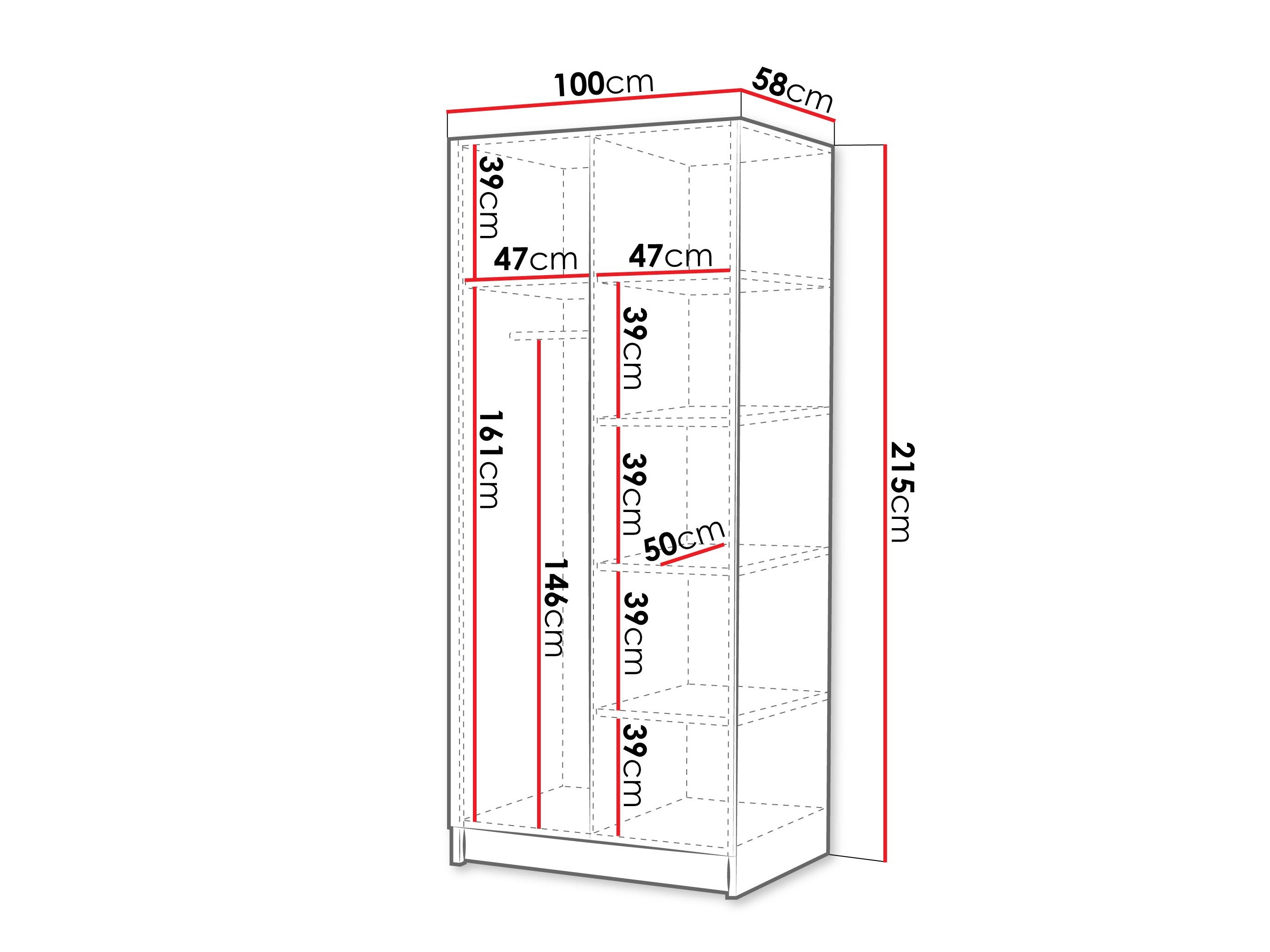 Armoire Closico Staton III (Noyer + Doré)