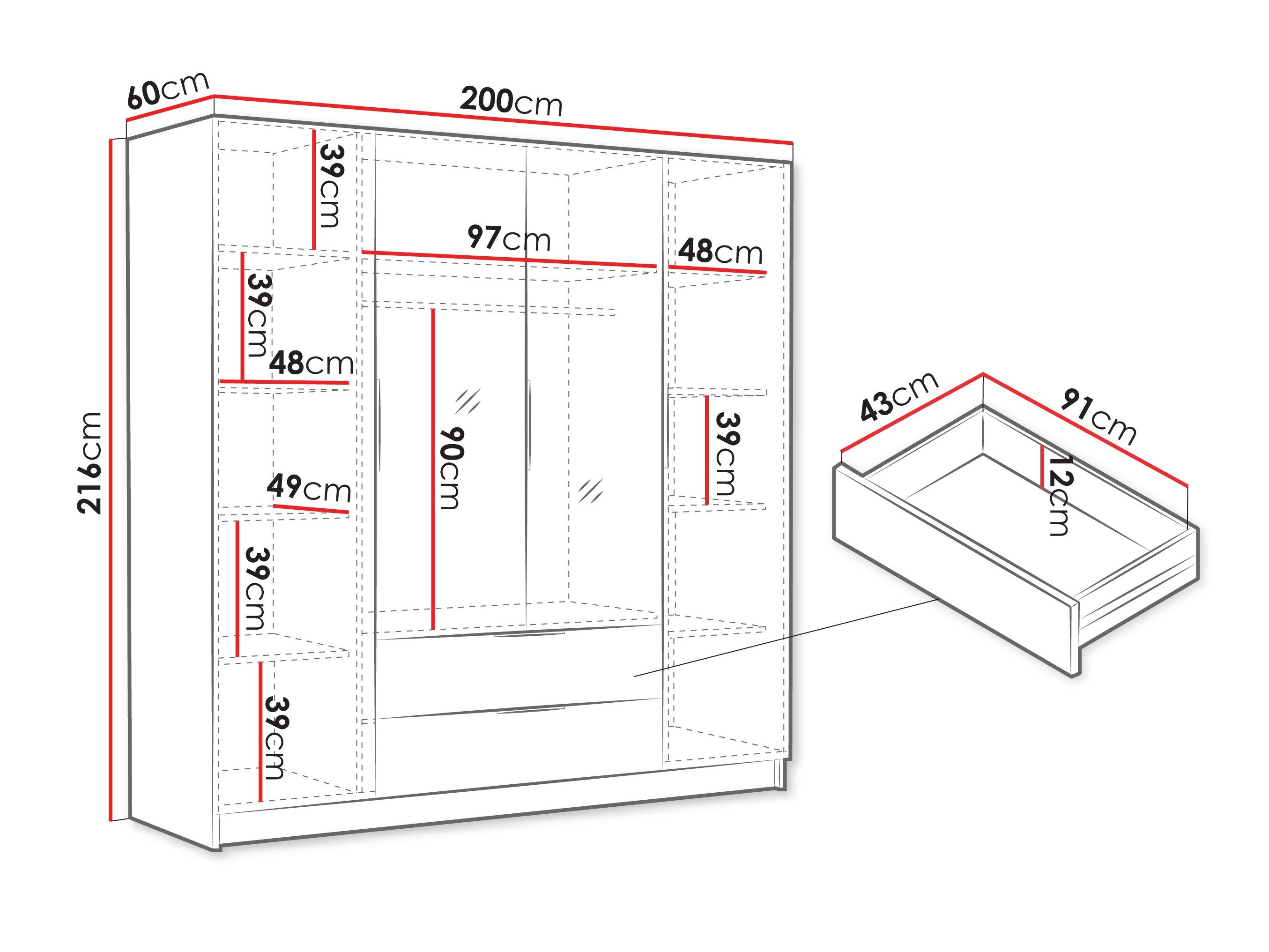 Armoire Closico 201 (Cachemire)