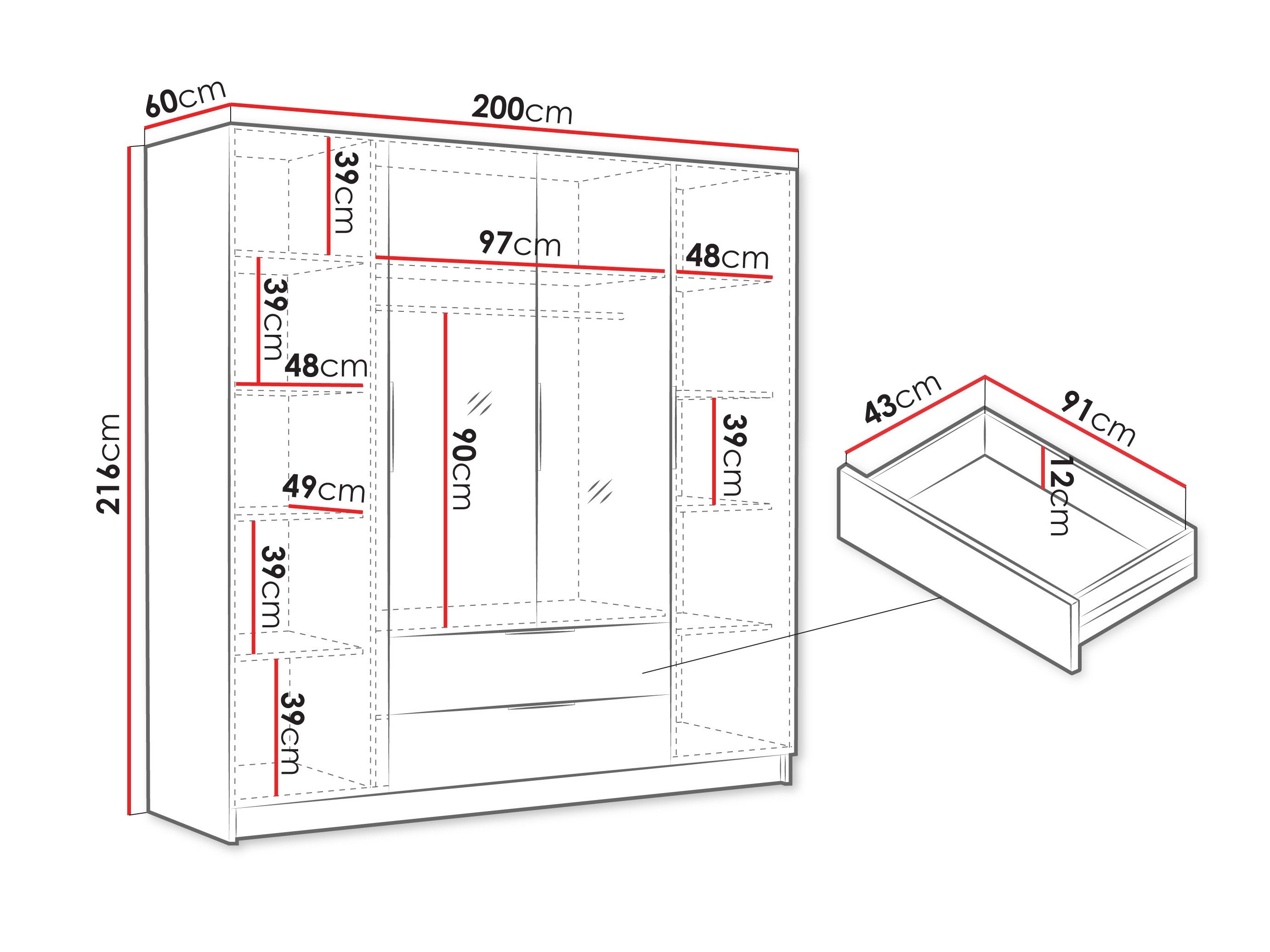 Armoire Closico 201 (Noir)