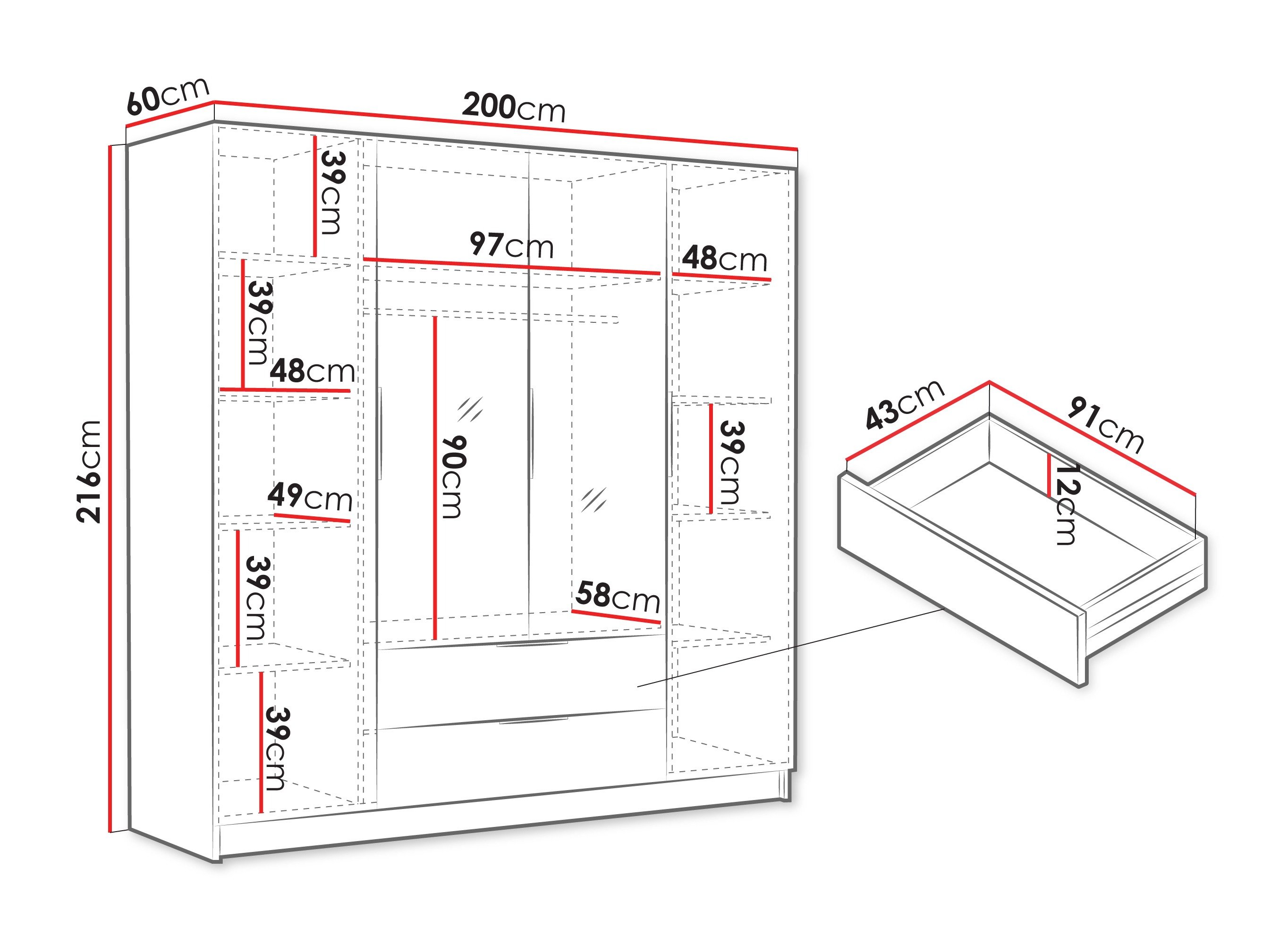 Armoire Closico 201 (Noyer)