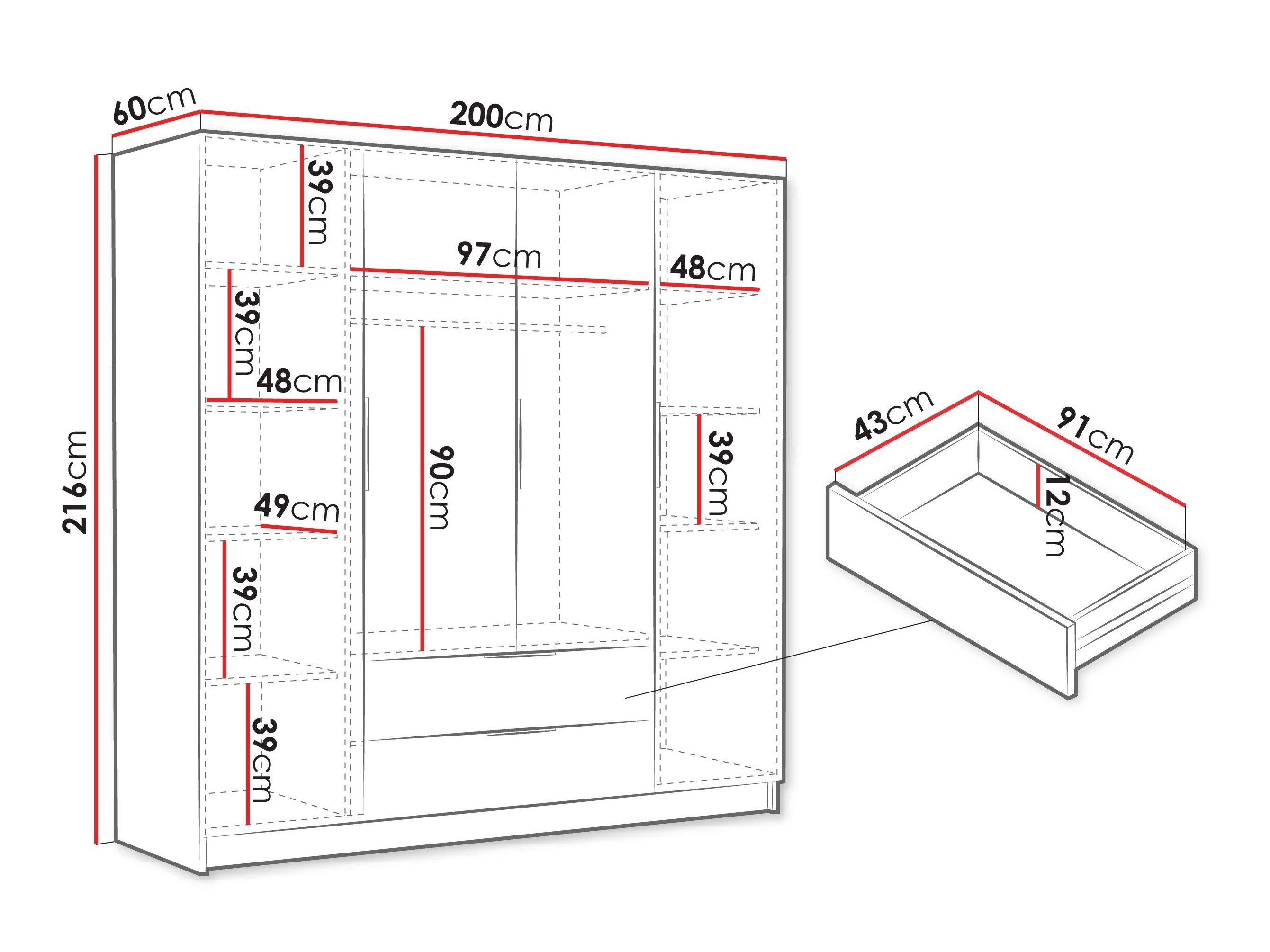 Armoire Closico 202 (Blanc)
