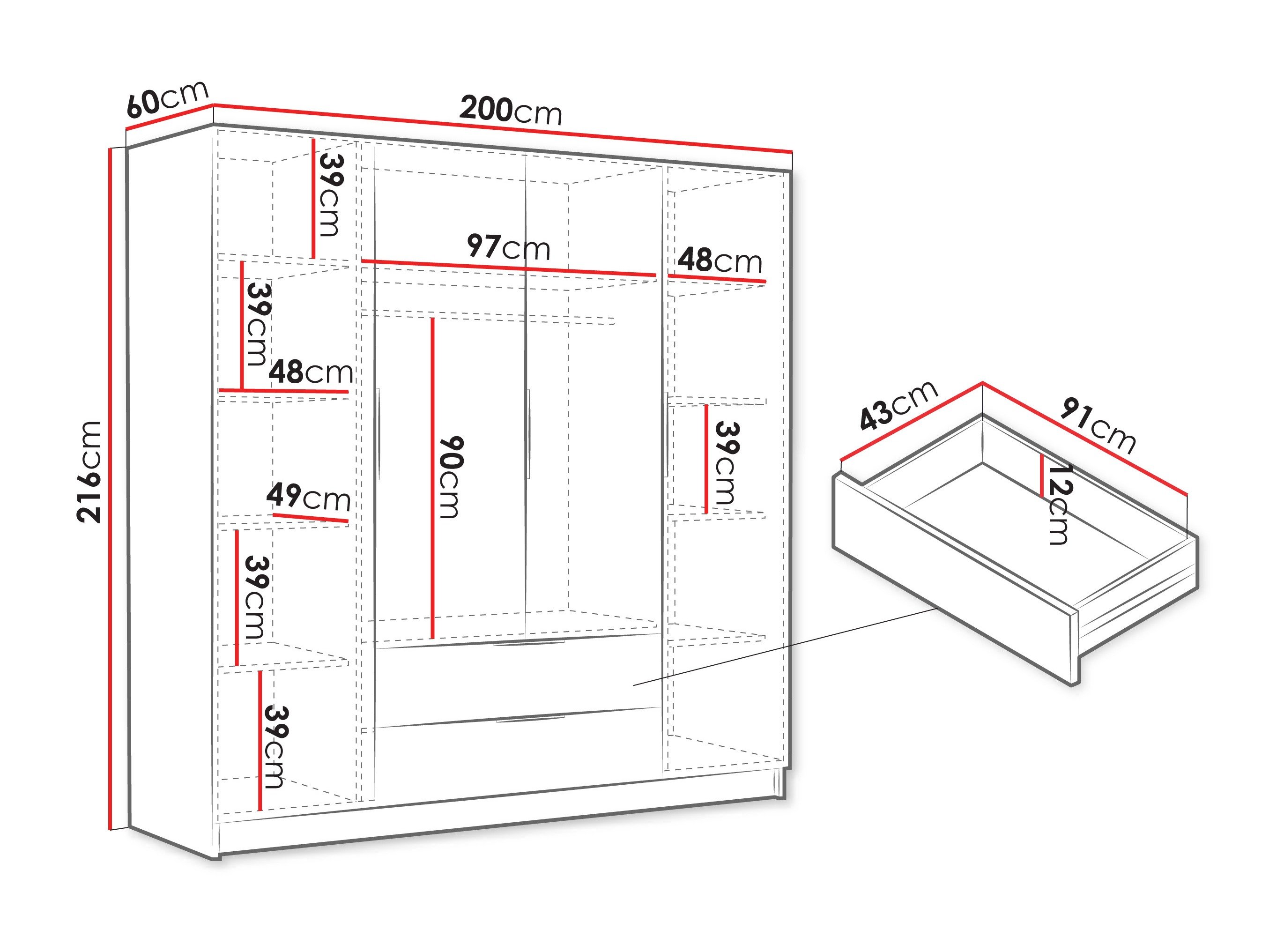 Armoire Closico 202 (Chêne)