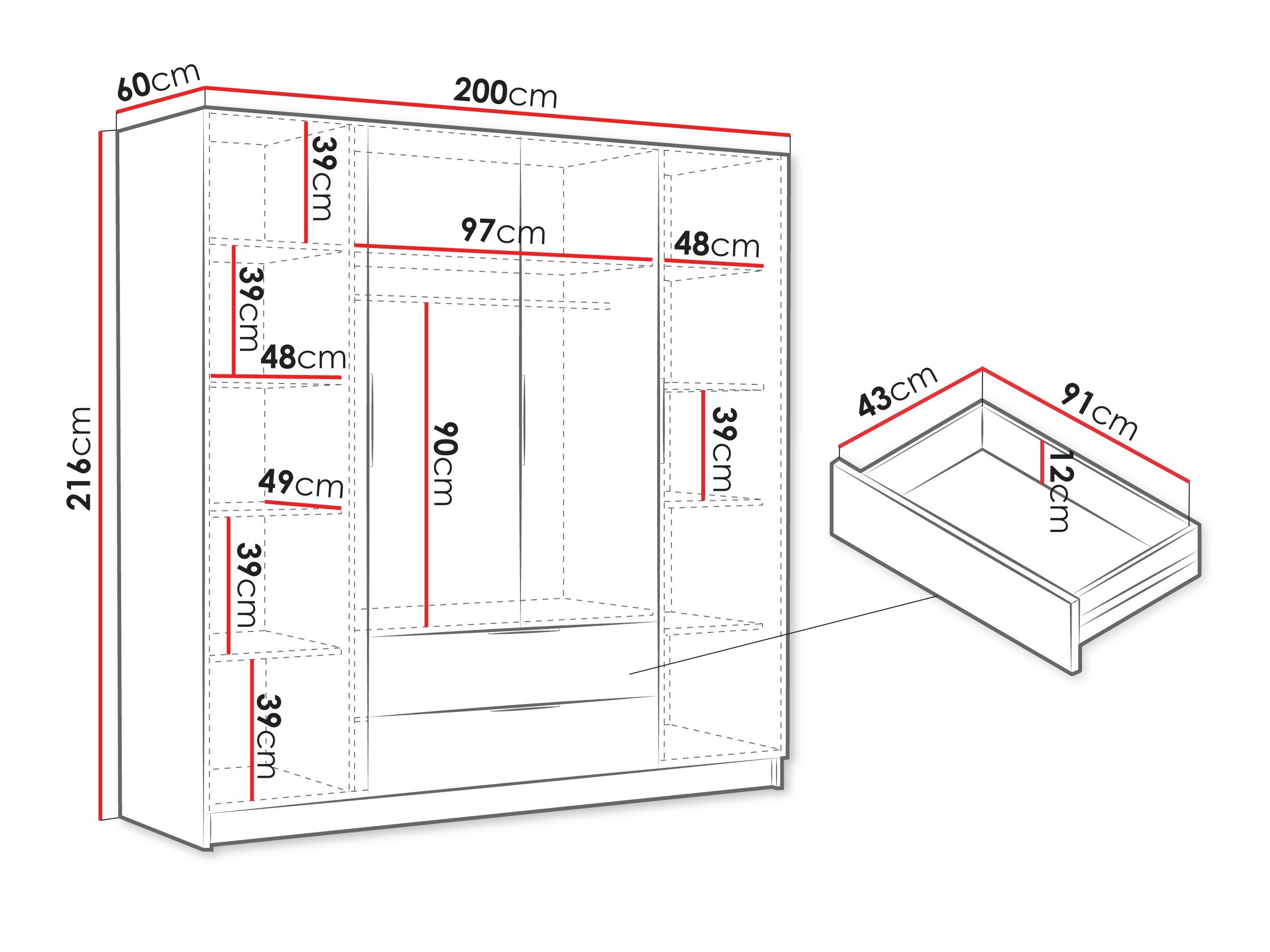 Armoire Closico Cadron I (Blanc)