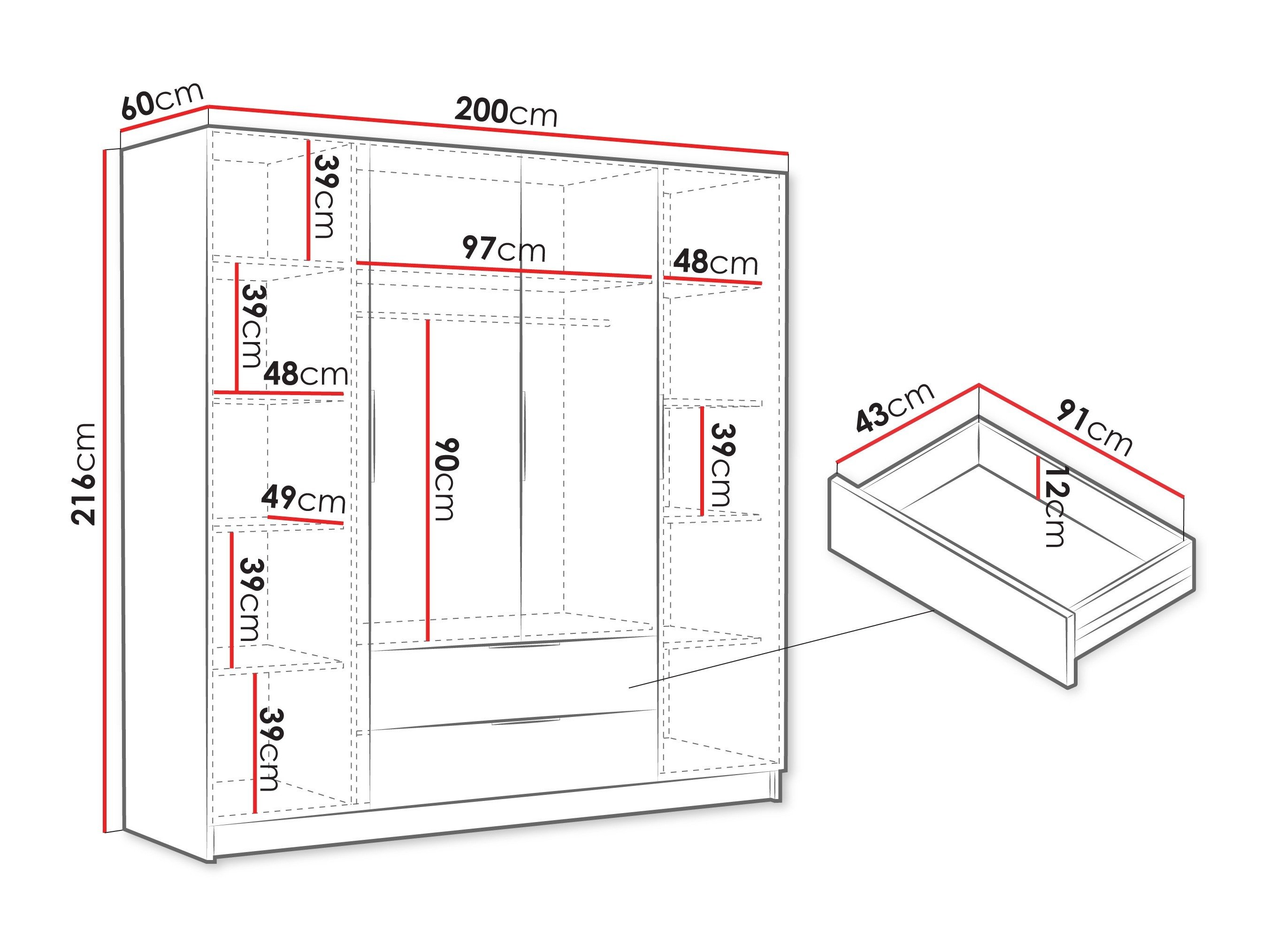Armoire Closico Cadron I (Chêne)