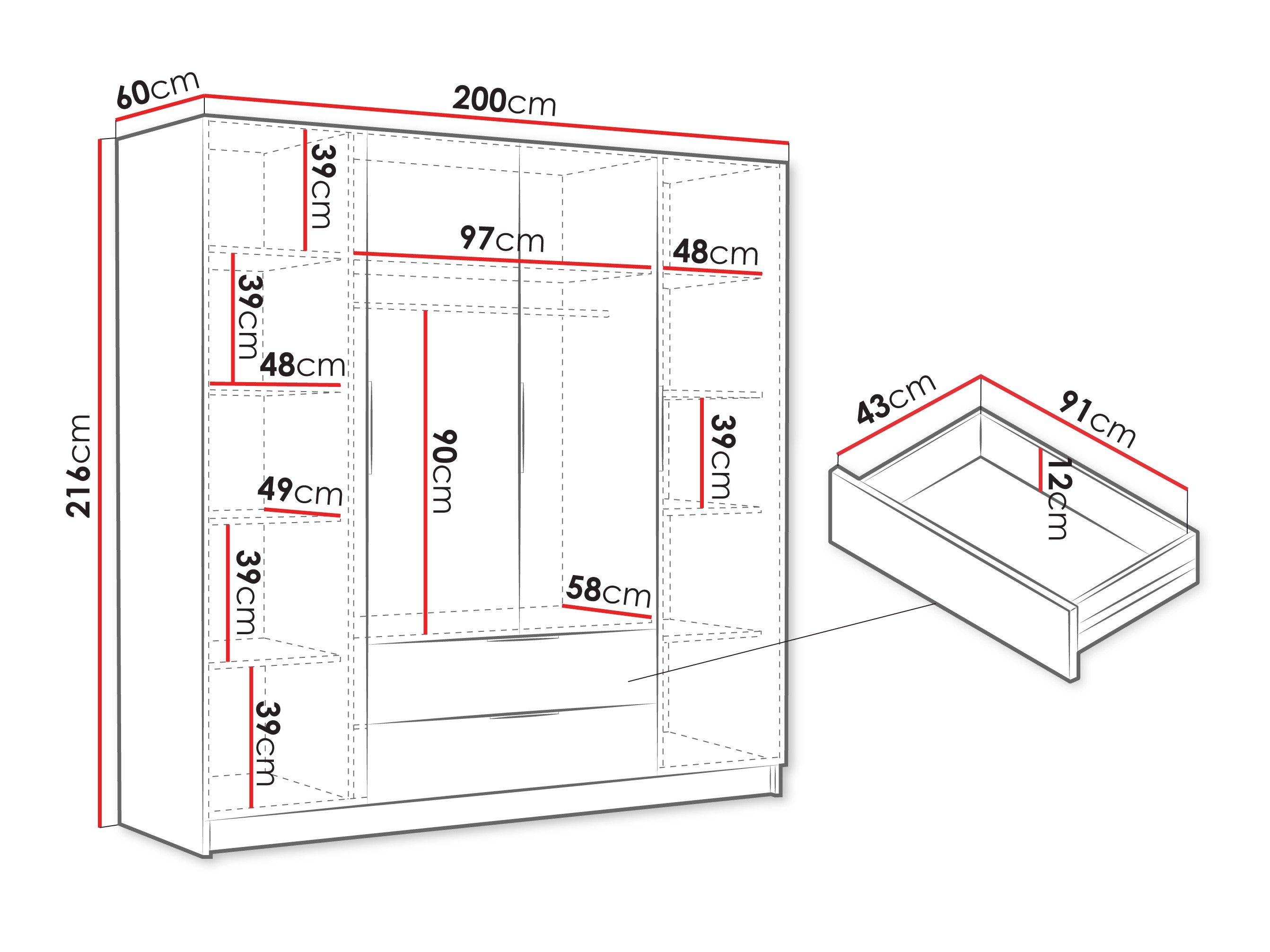 Armoire Closico Cadron I (Noyer)