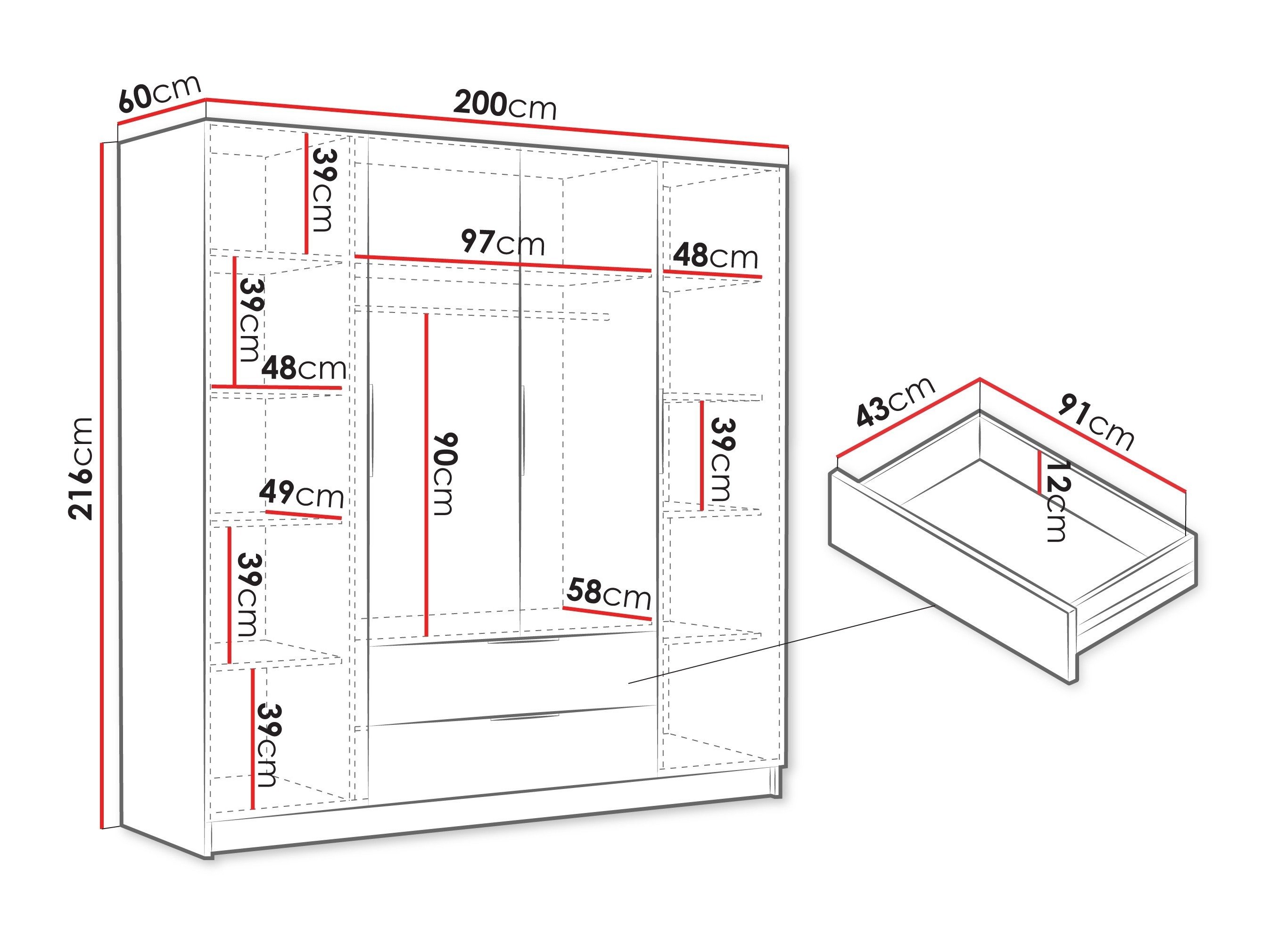 Armoire Closico Cadron I (Noyer)